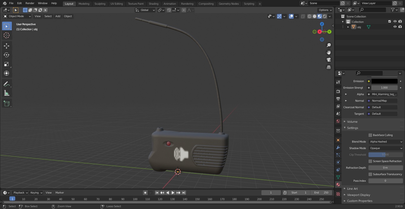 Mini Alarming Tag Open 3D