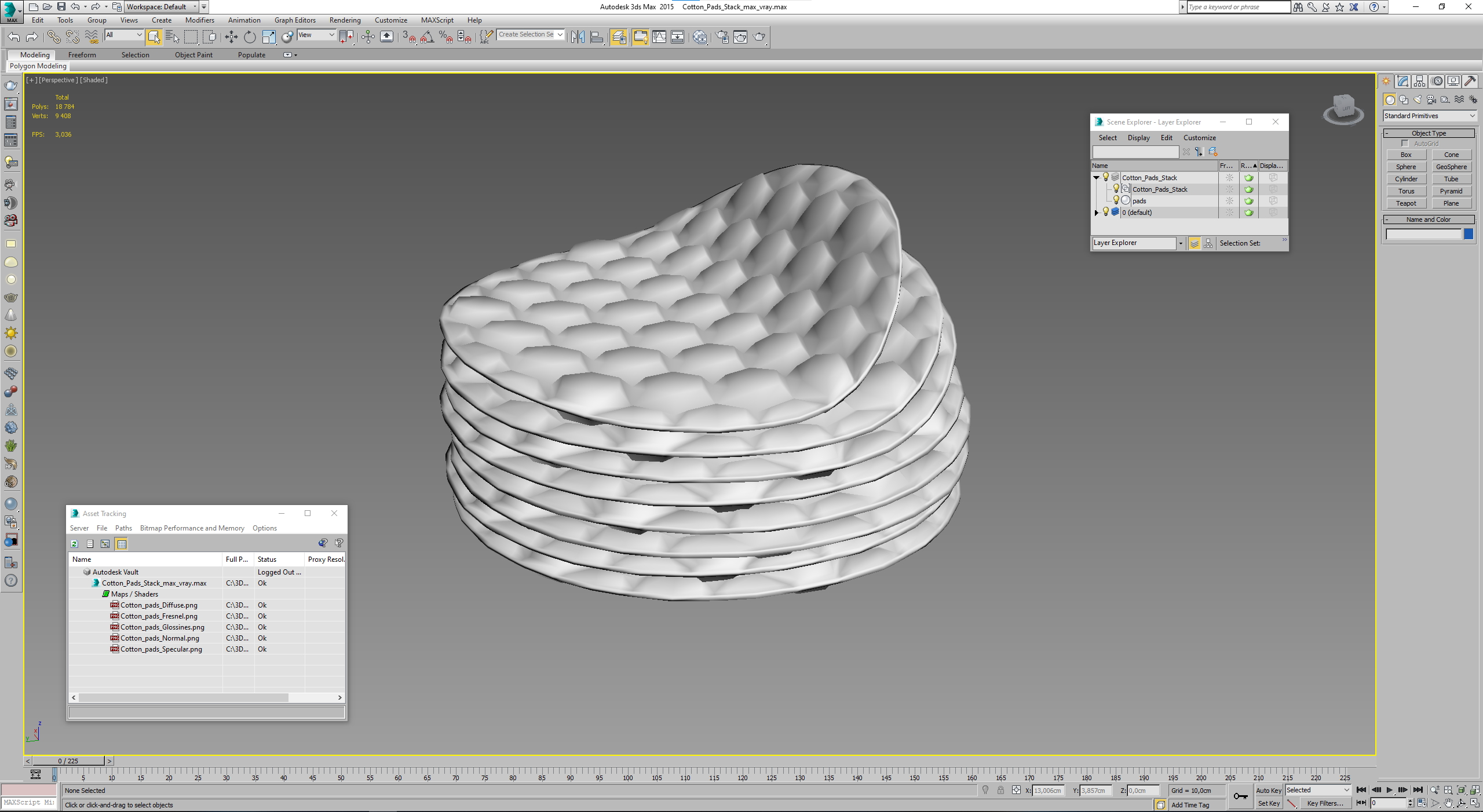 Cotton Pads Stack 3D