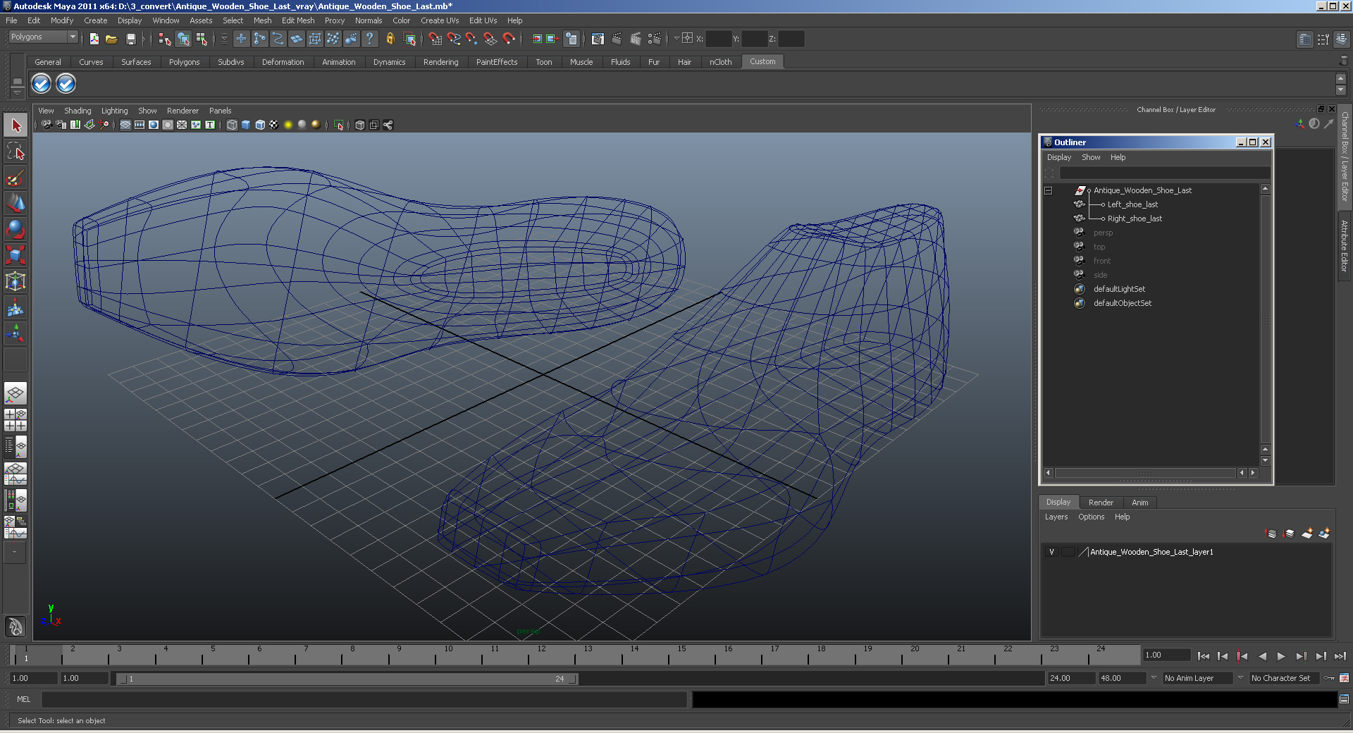 Antique Wooden Shoe Last 3D model