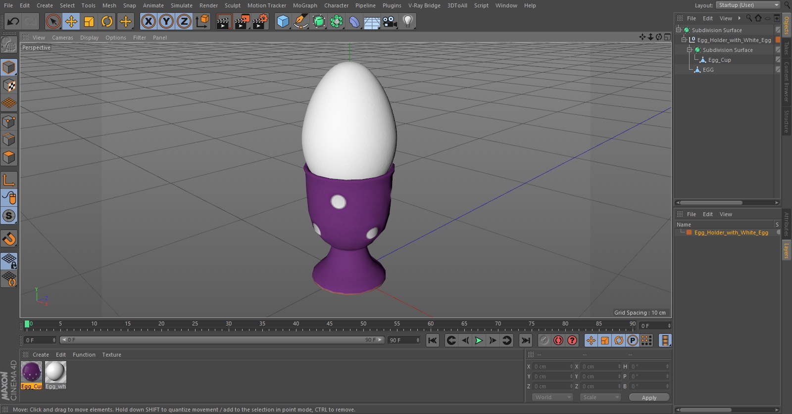 3D model Egg Holder with White Egg