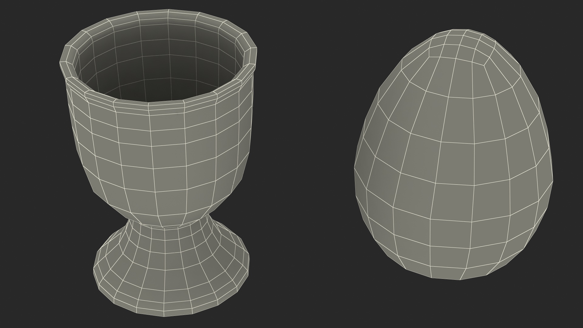 3D model Egg Holder with White Egg