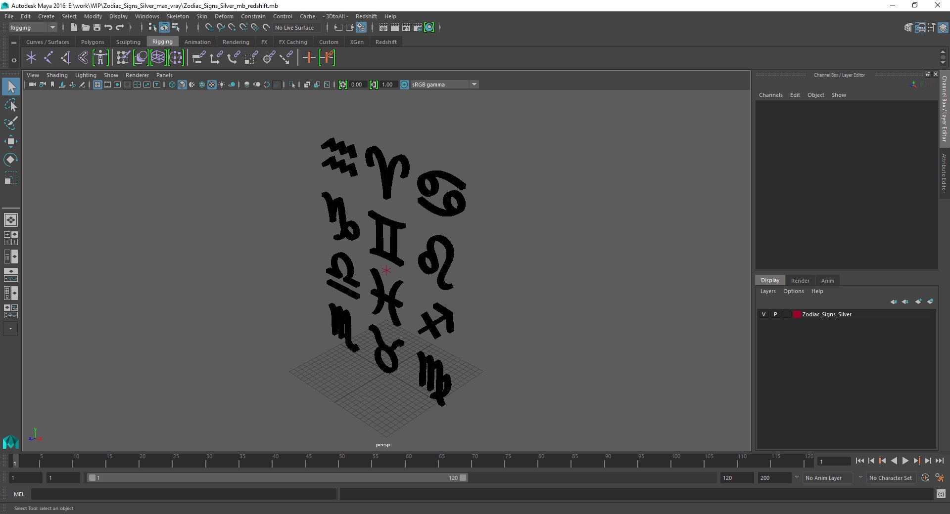 Zodiac Signs Silver 3D model