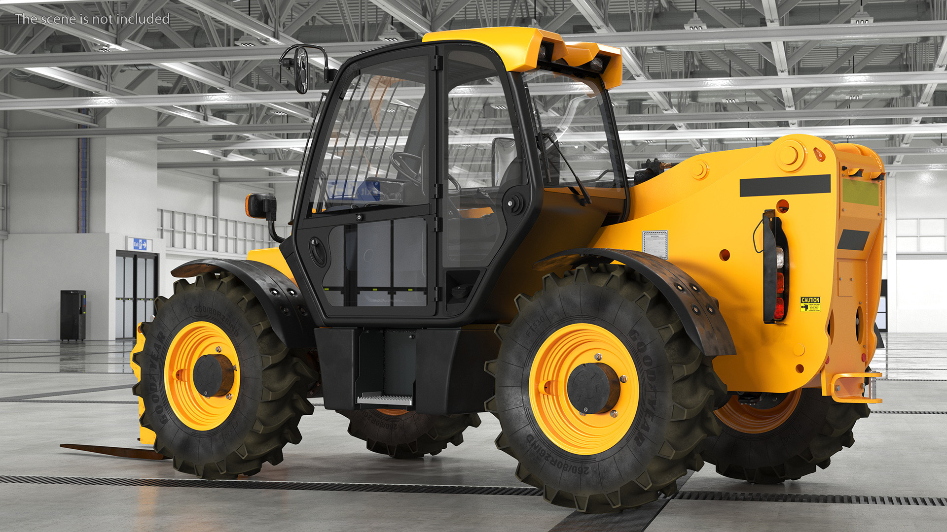 Telehandler Rigged for Cinema 4D 3D