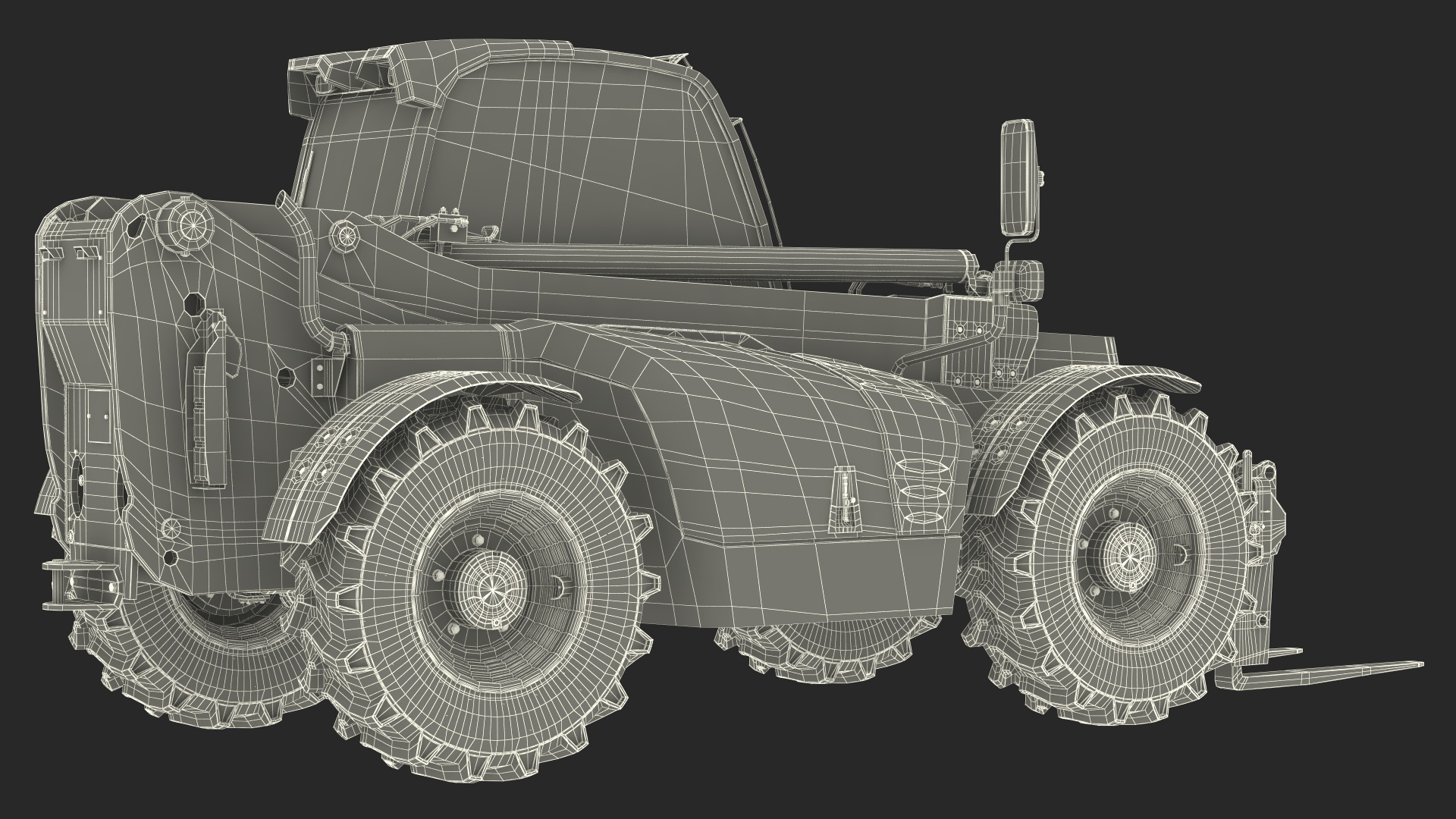 Telehandler Rigged for Cinema 4D 3D