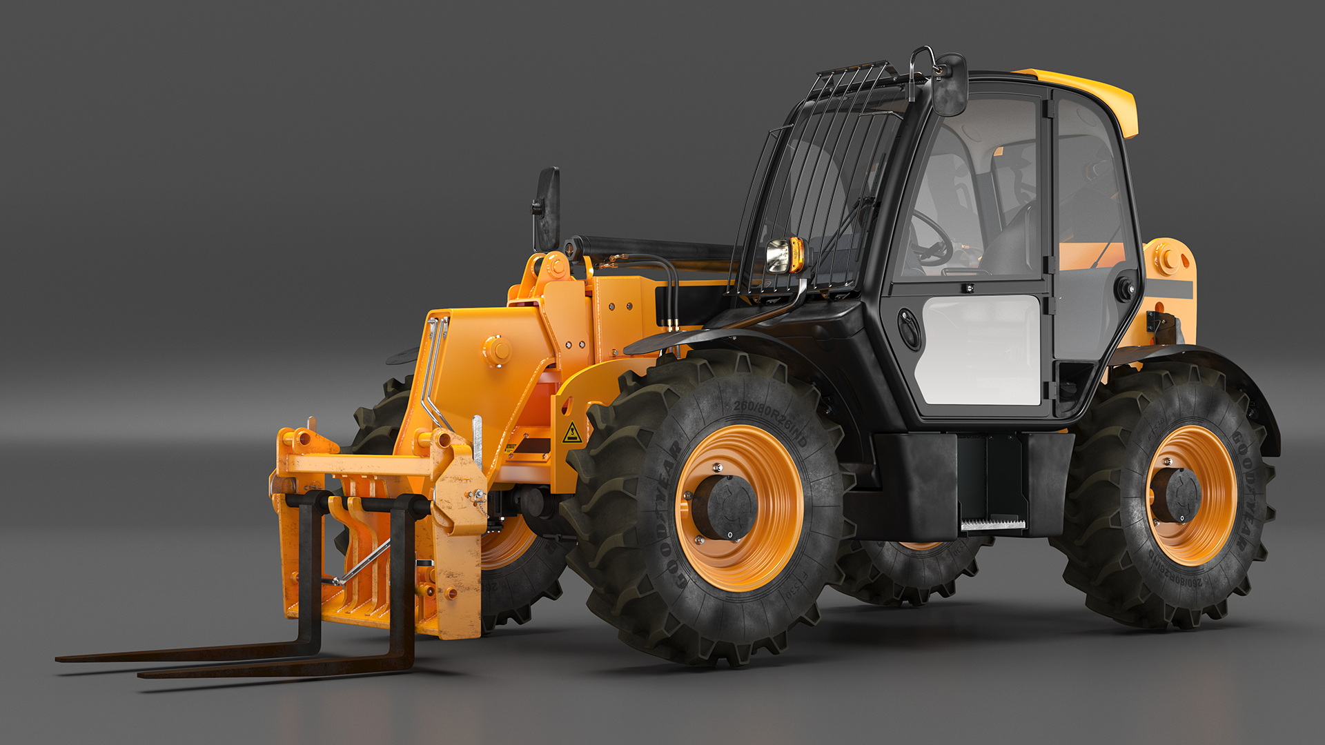 Telehandler Rigged for Cinema 4D 3D