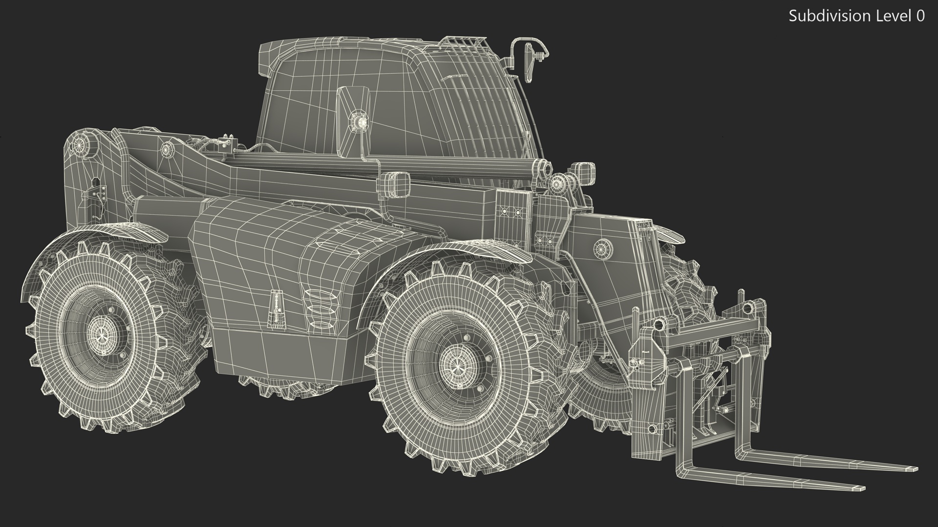 Telehandler Rigged for Cinema 4D 3D