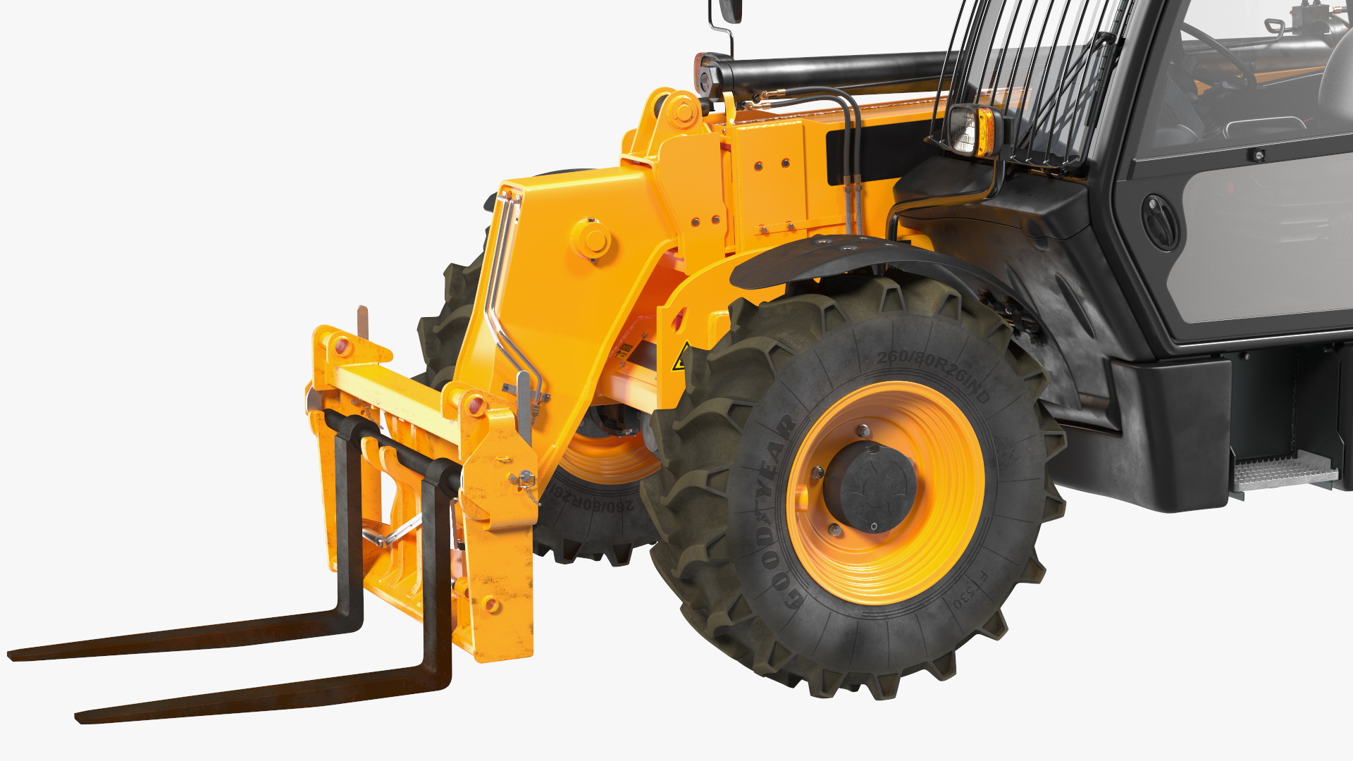 Telehandler Rigged for Cinema 4D 3D
