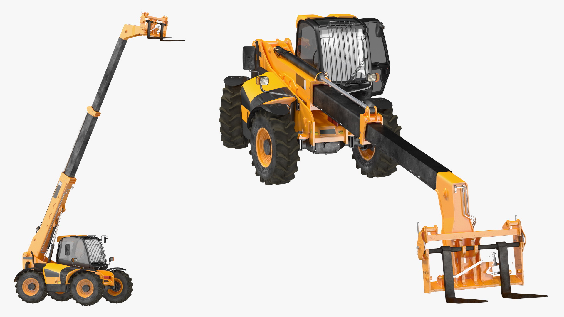 Telehandler Rigged for Cinema 4D 3D
