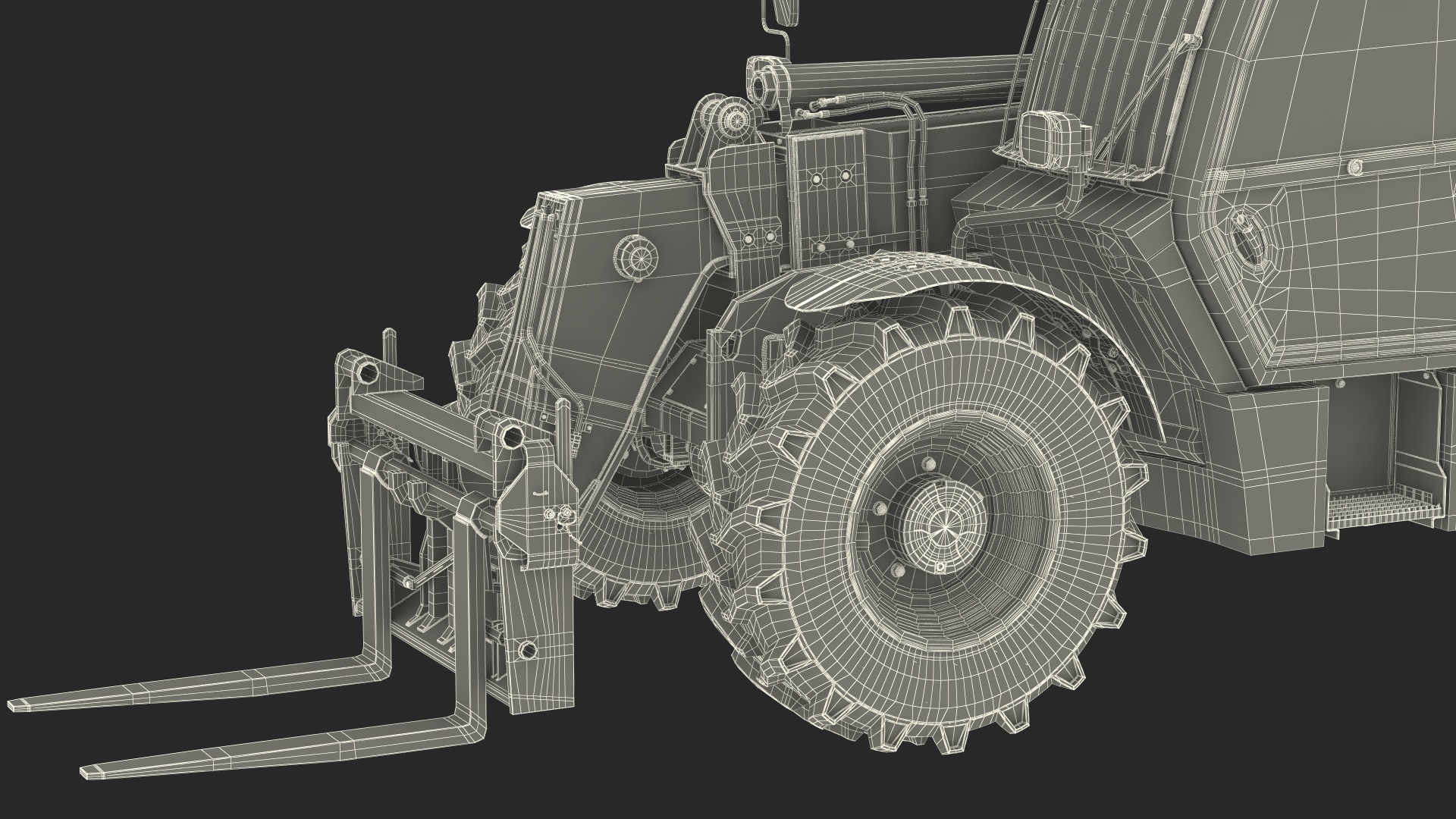 Telehandler Rigged for Cinema 4D 3D