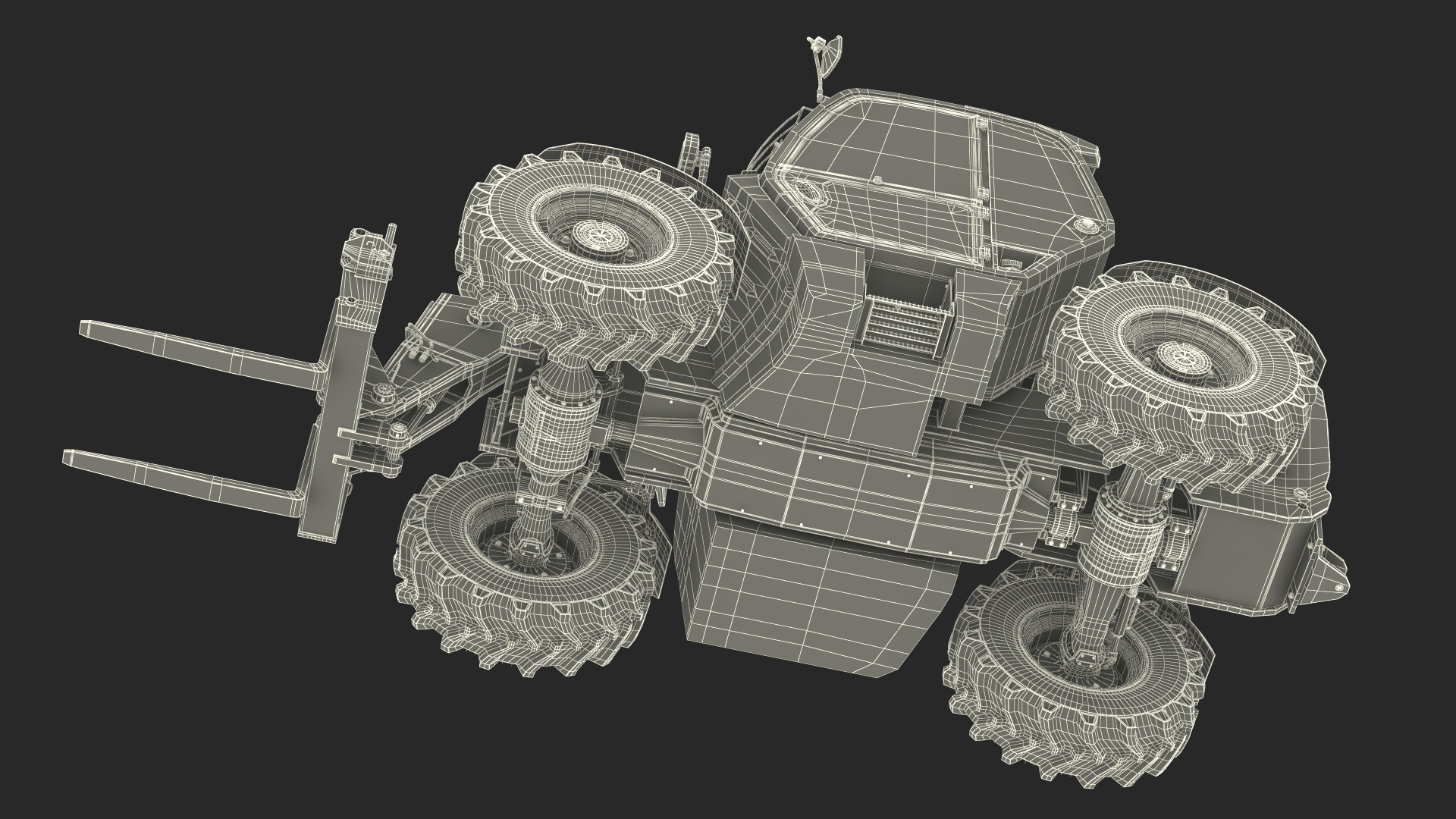 Telehandler Rigged for Cinema 4D 3D