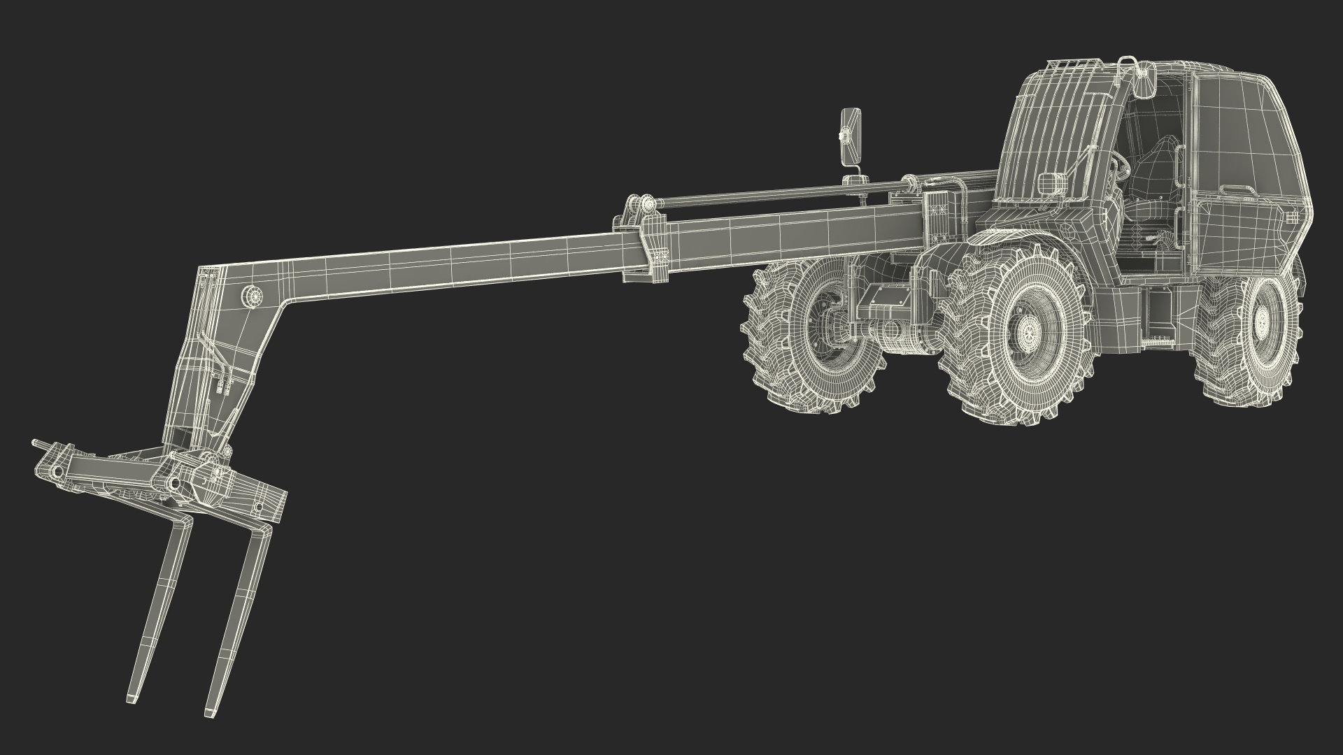 Telehandler Rigged for Cinema 4D 3D