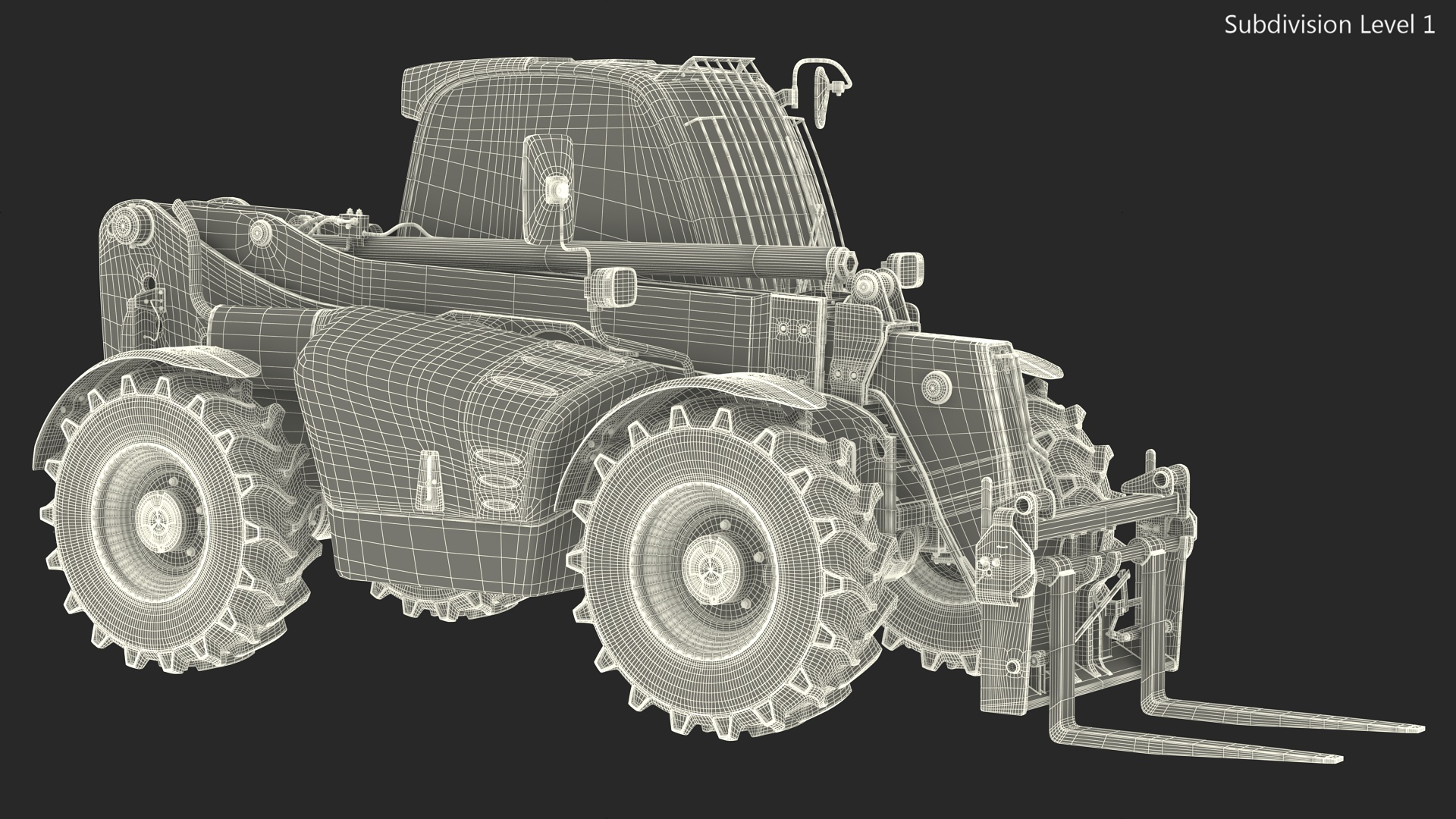 Telehandler Rigged for Cinema 4D 3D