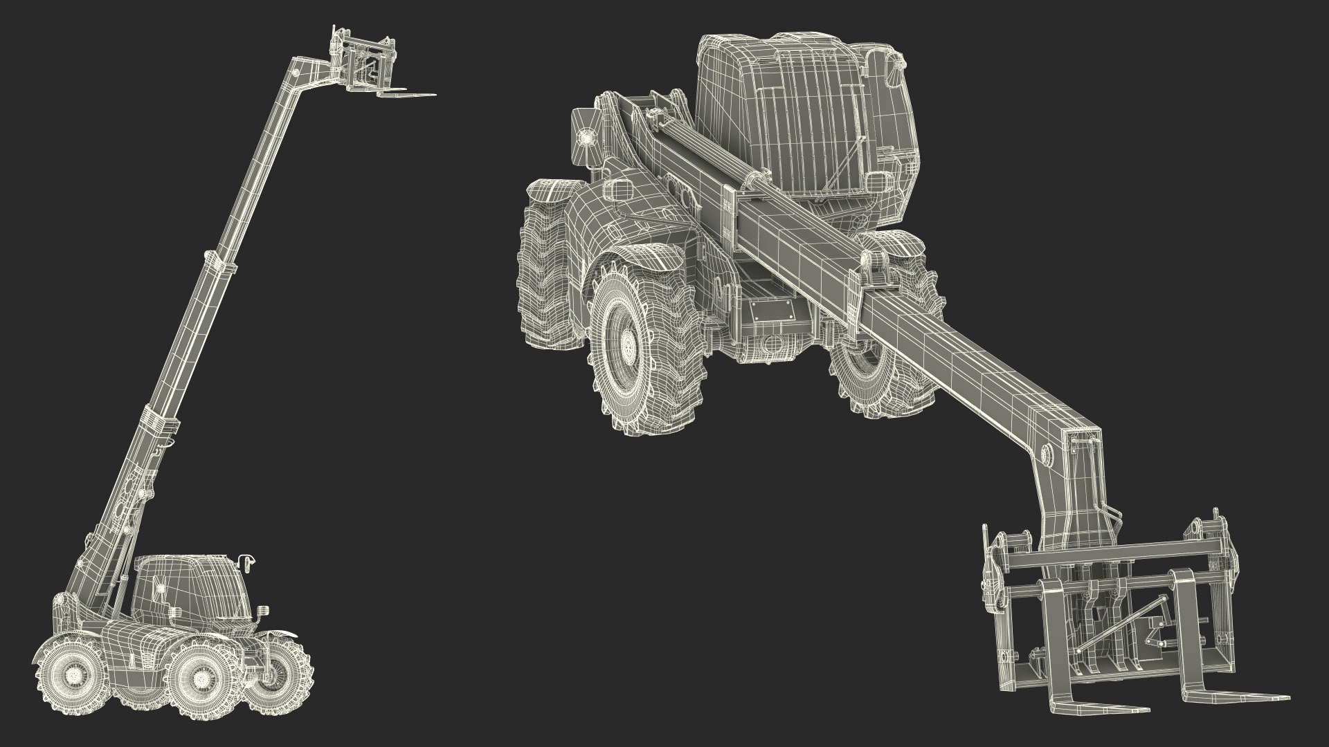 Telehandler Rigged for Cinema 4D 3D