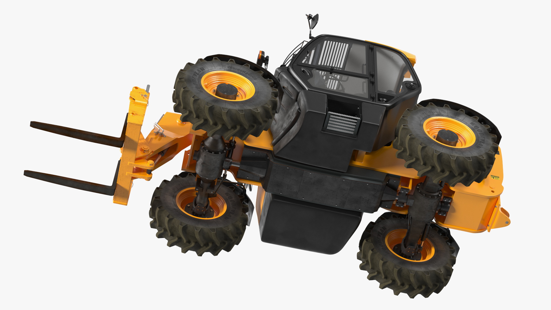 Telehandler Rigged for Cinema 4D 3D