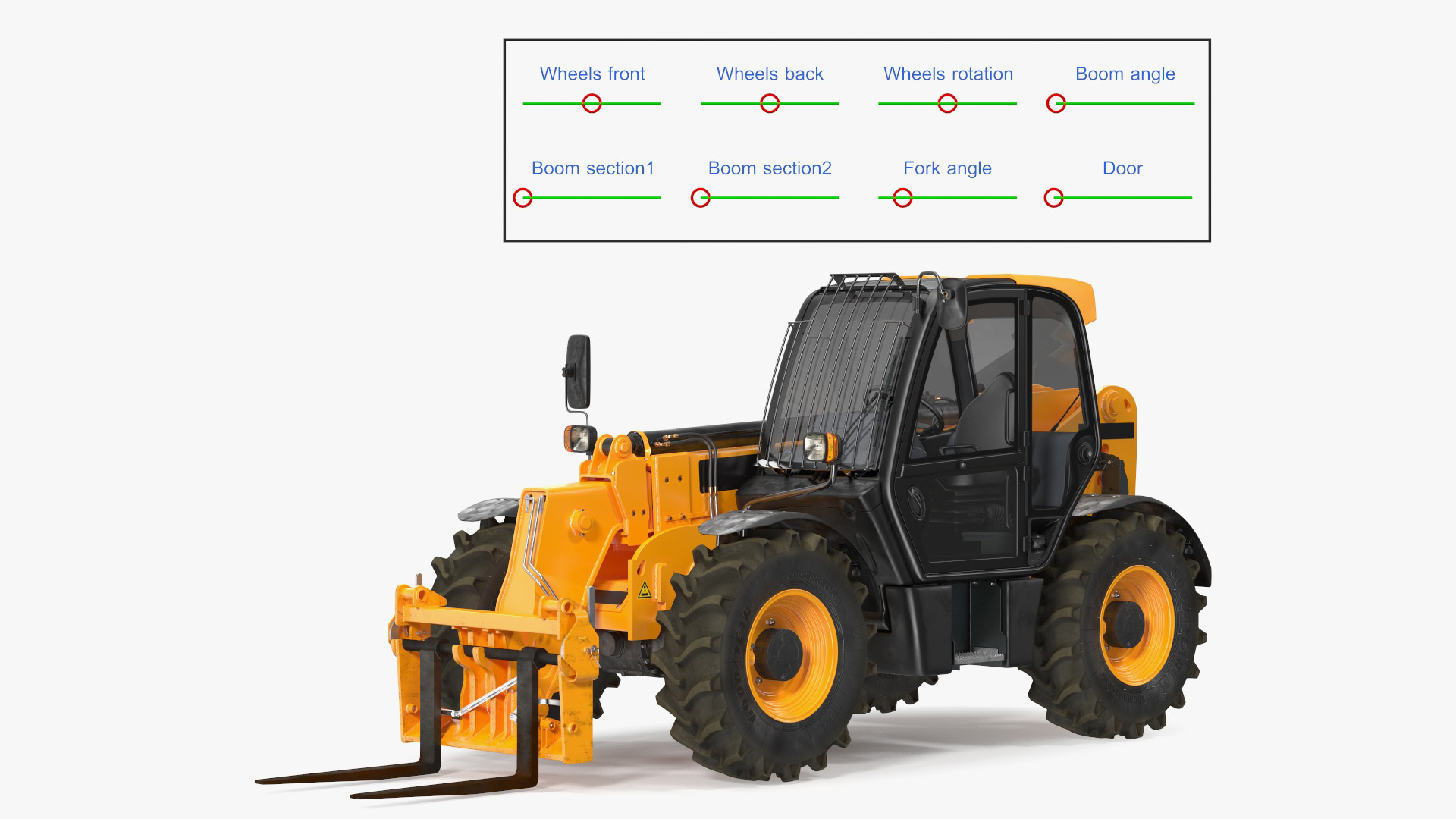 Telehandler Rigged for Cinema 4D 3D
