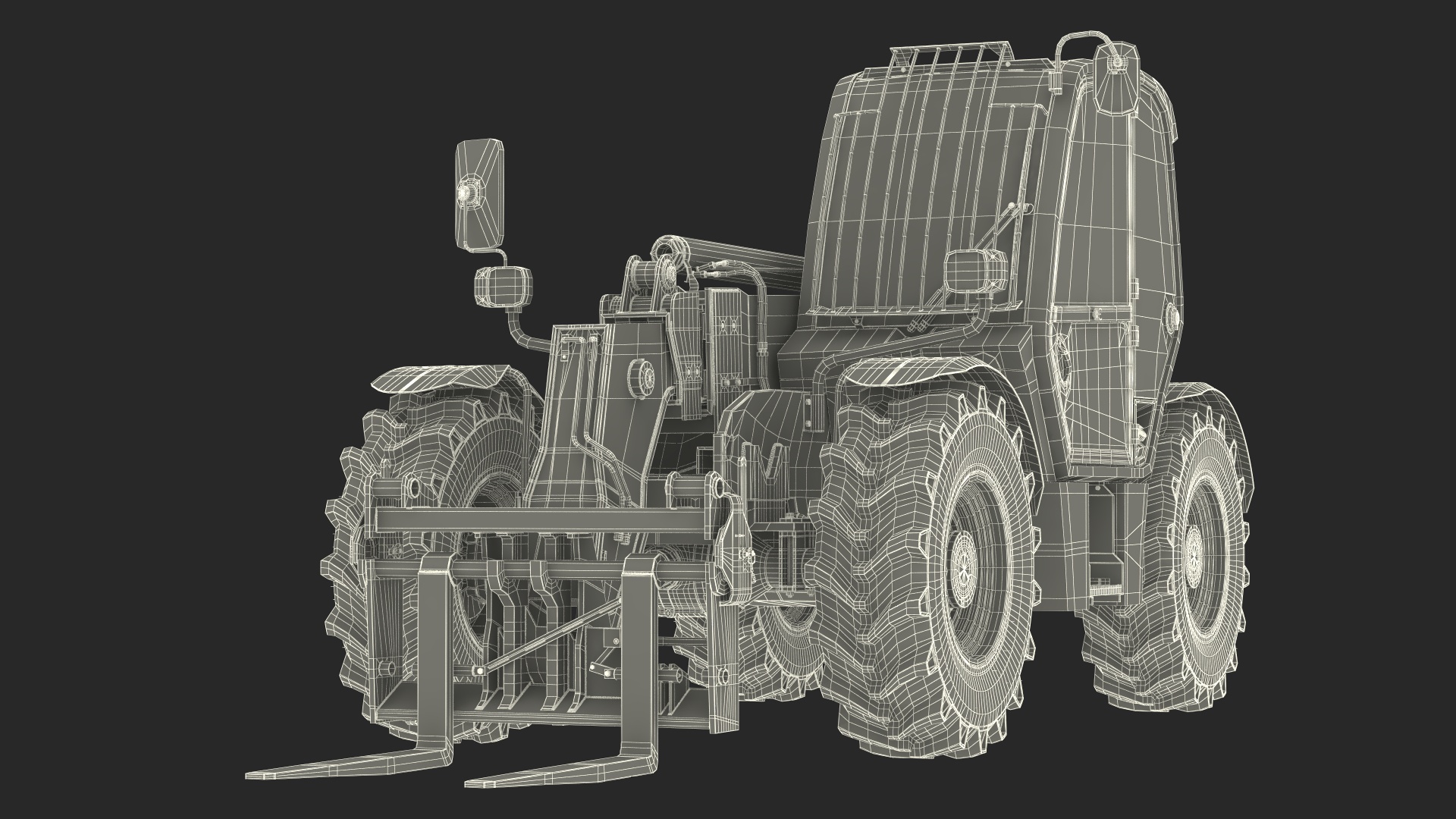 Telehandler Rigged for Cinema 4D 3D