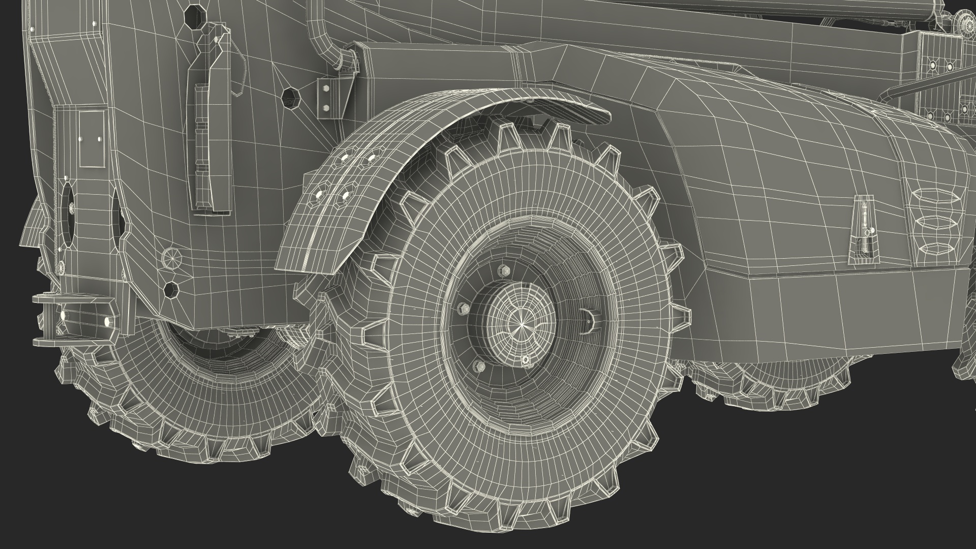 Telehandler Rigged for Cinema 4D 3D
