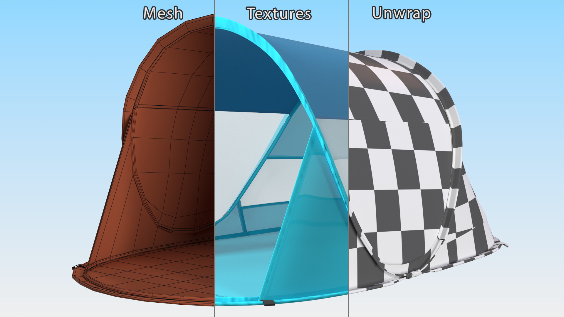 Pop Up Beach Tent 3D