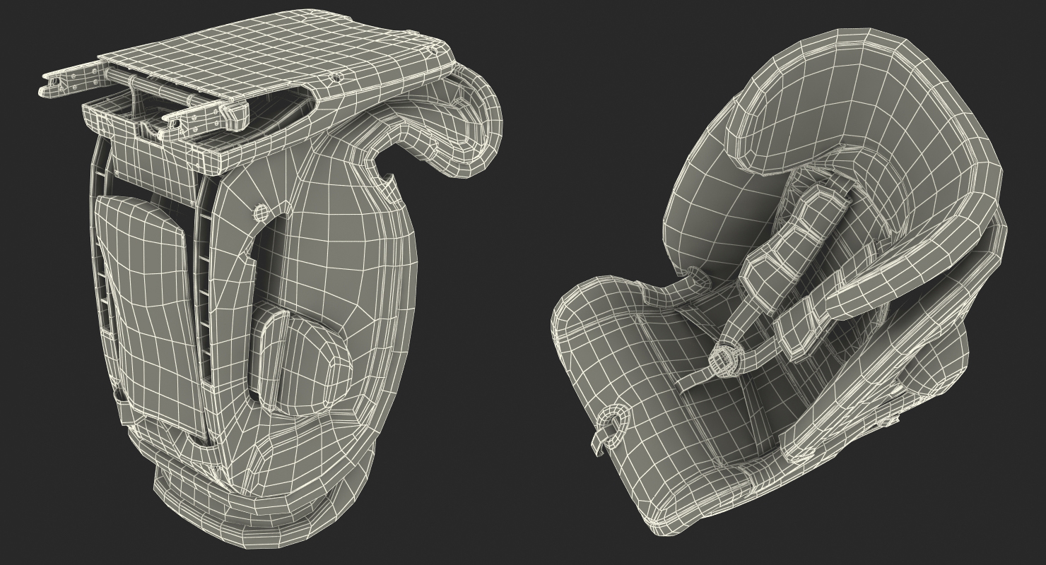 Child Safety Seat on Car Seat 3D model