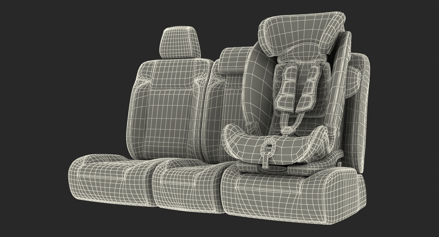 Child Safety Seat on Car Seat 3D model