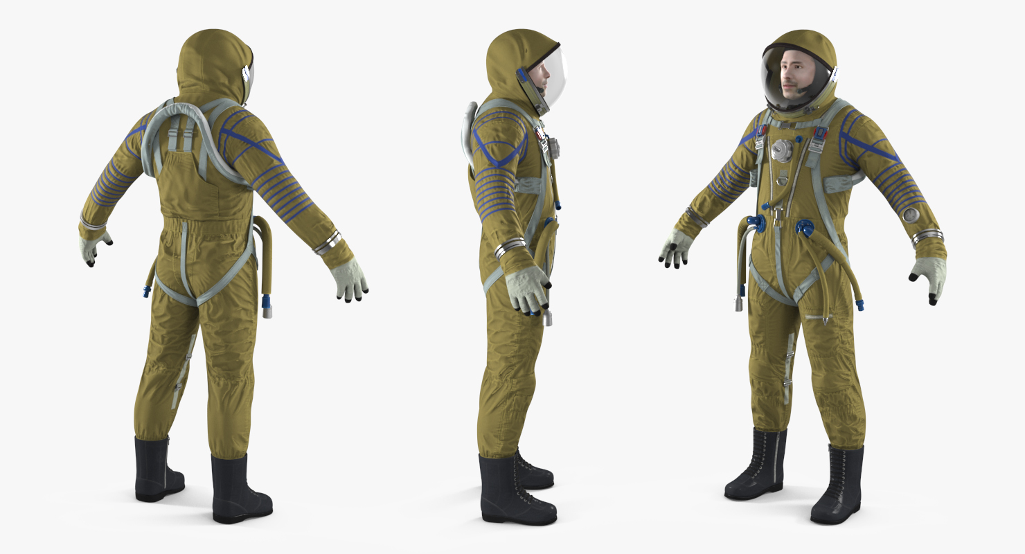 Astronaut Wearing Space Suit Strizh Rigged 3D