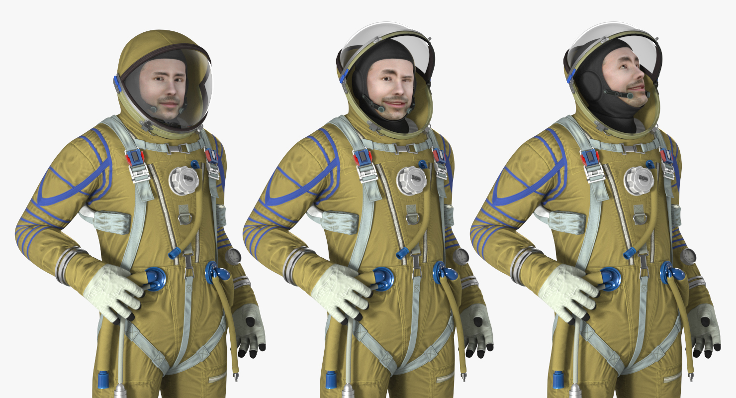 Astronaut Wearing Space Suit Strizh Rigged 3D