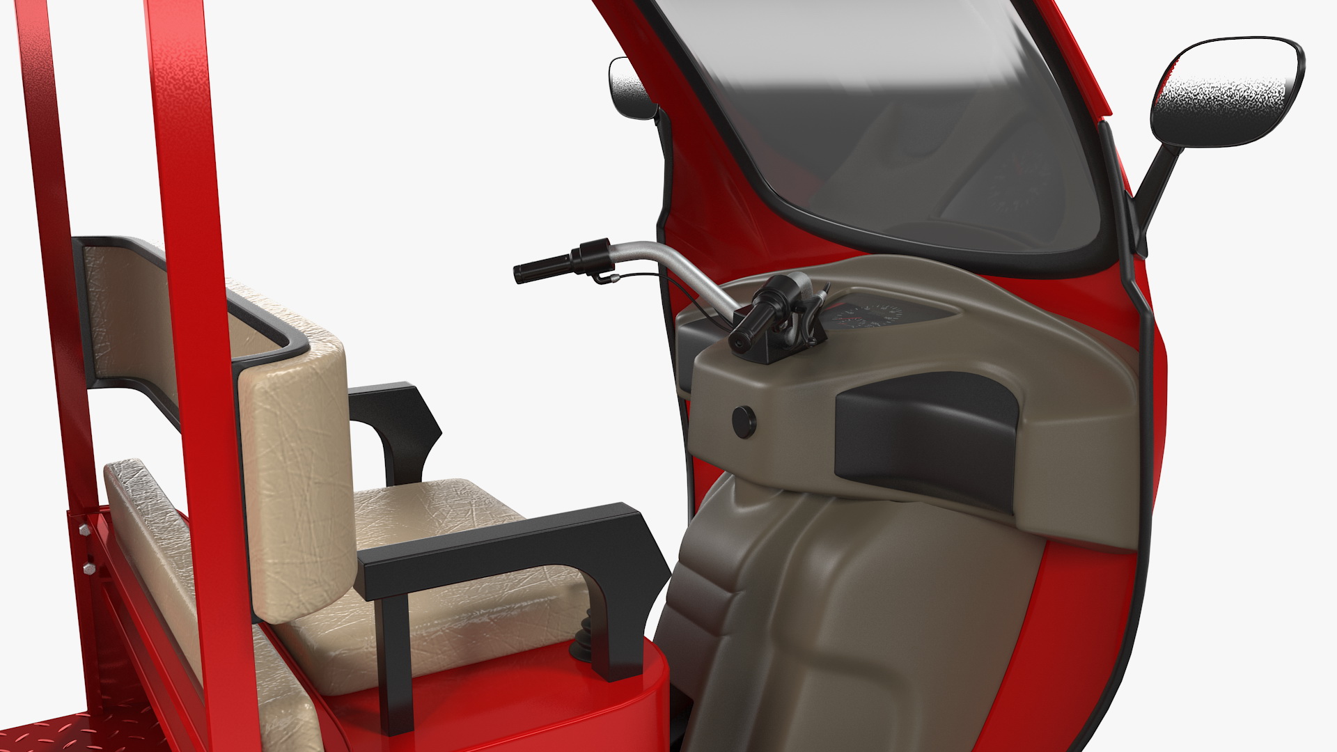 3D Electric Passenger Tricycle Rickshaw Rigged model
