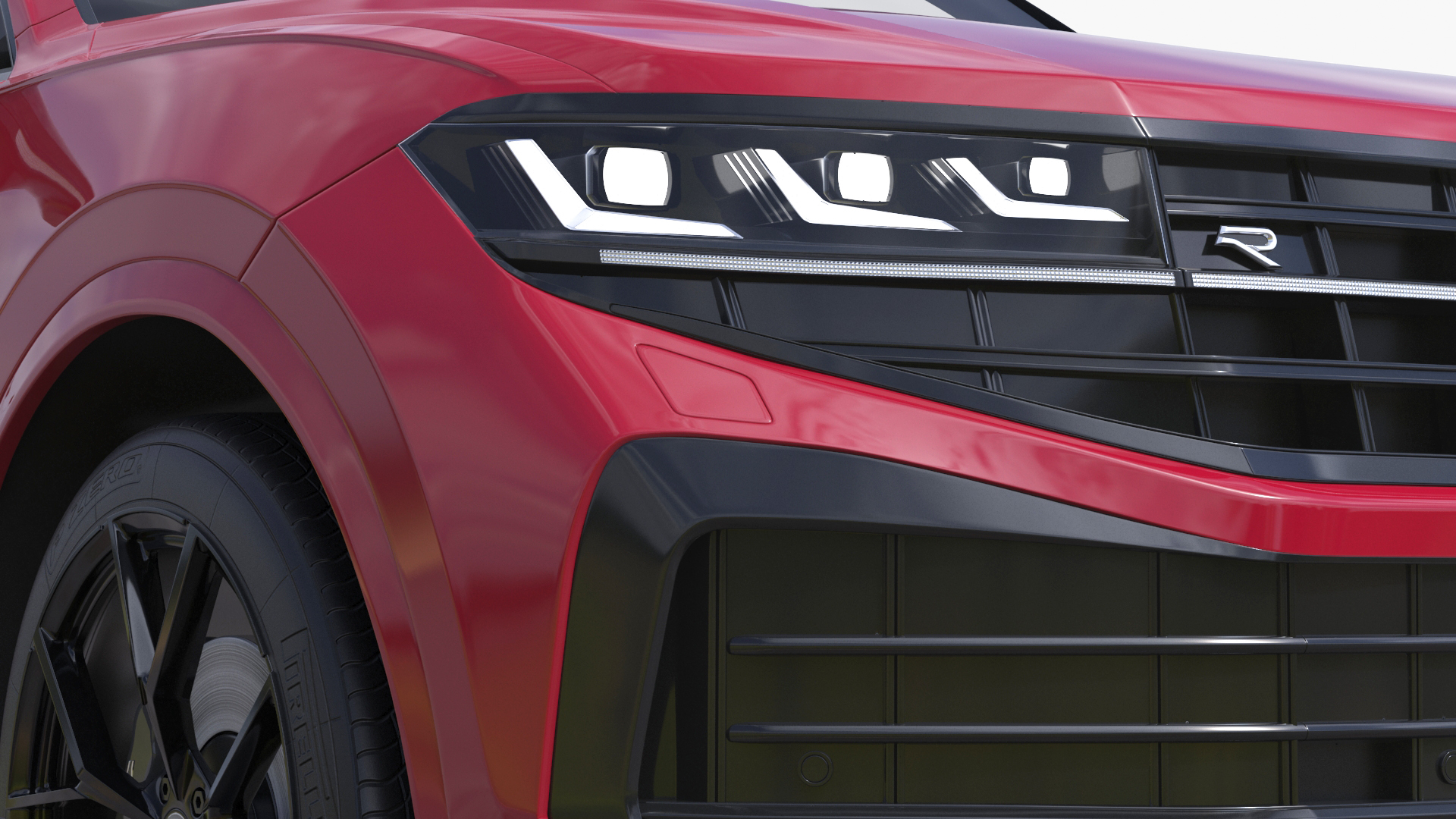 Volkswagen Touareg 2024 Red Lights On 3D