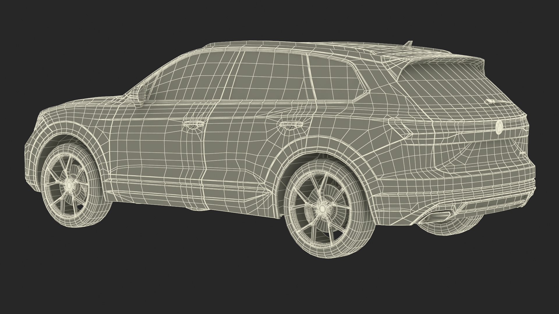 Volkswagen Touareg 2024 Red Lights On 3D