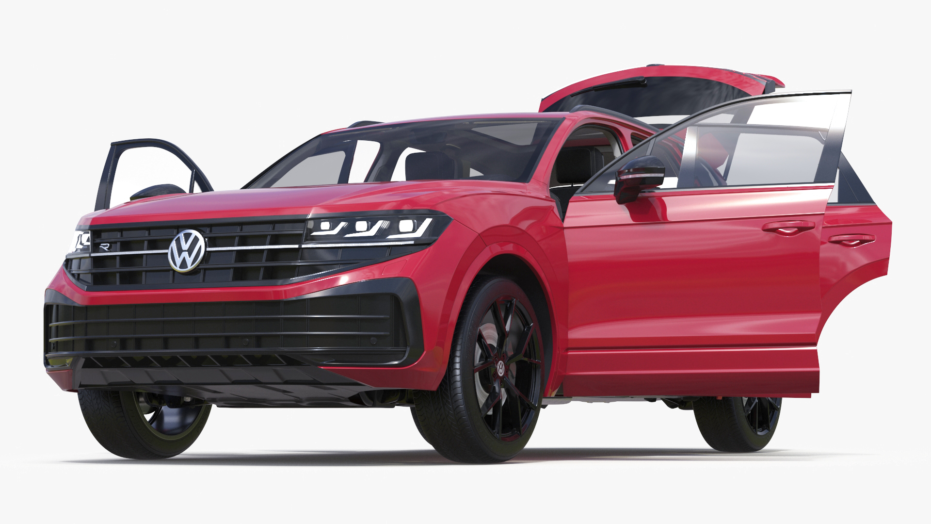 Volkswagen Touareg 2024 Red Lights On 3D