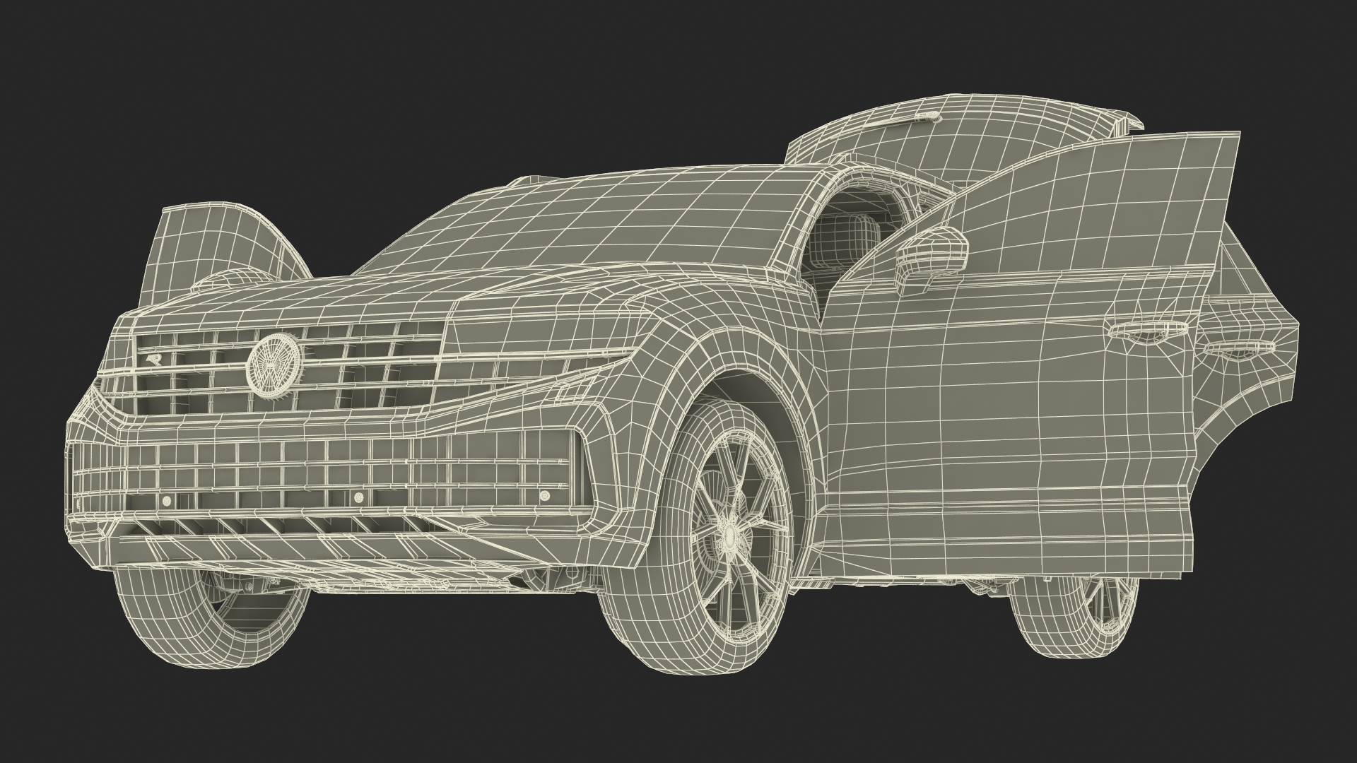 Volkswagen Touareg 2024 Red Lights On 3D