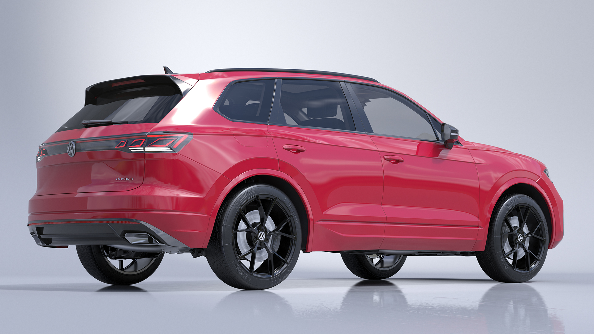 Volkswagen Touareg 2024 Red Lights On 3D