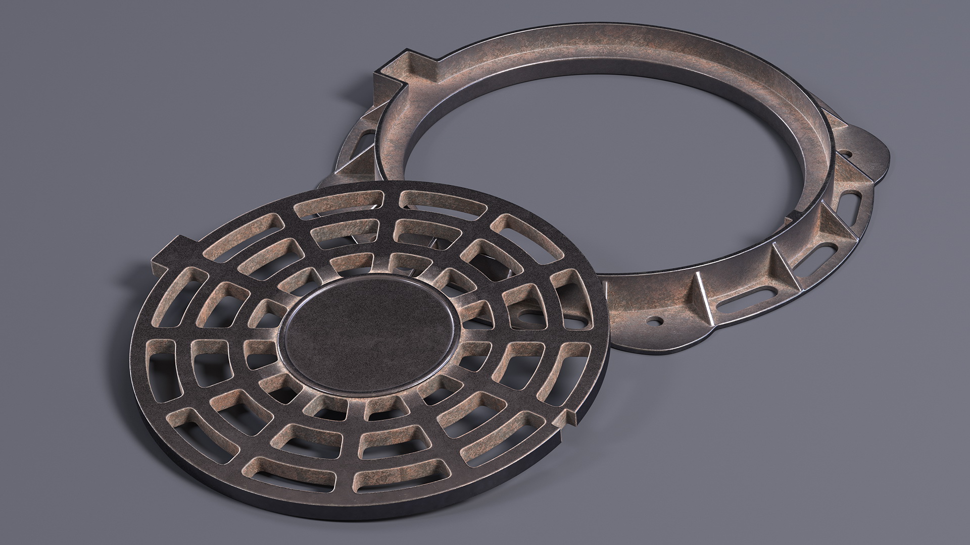 Old Metal Drain Lid 3D model