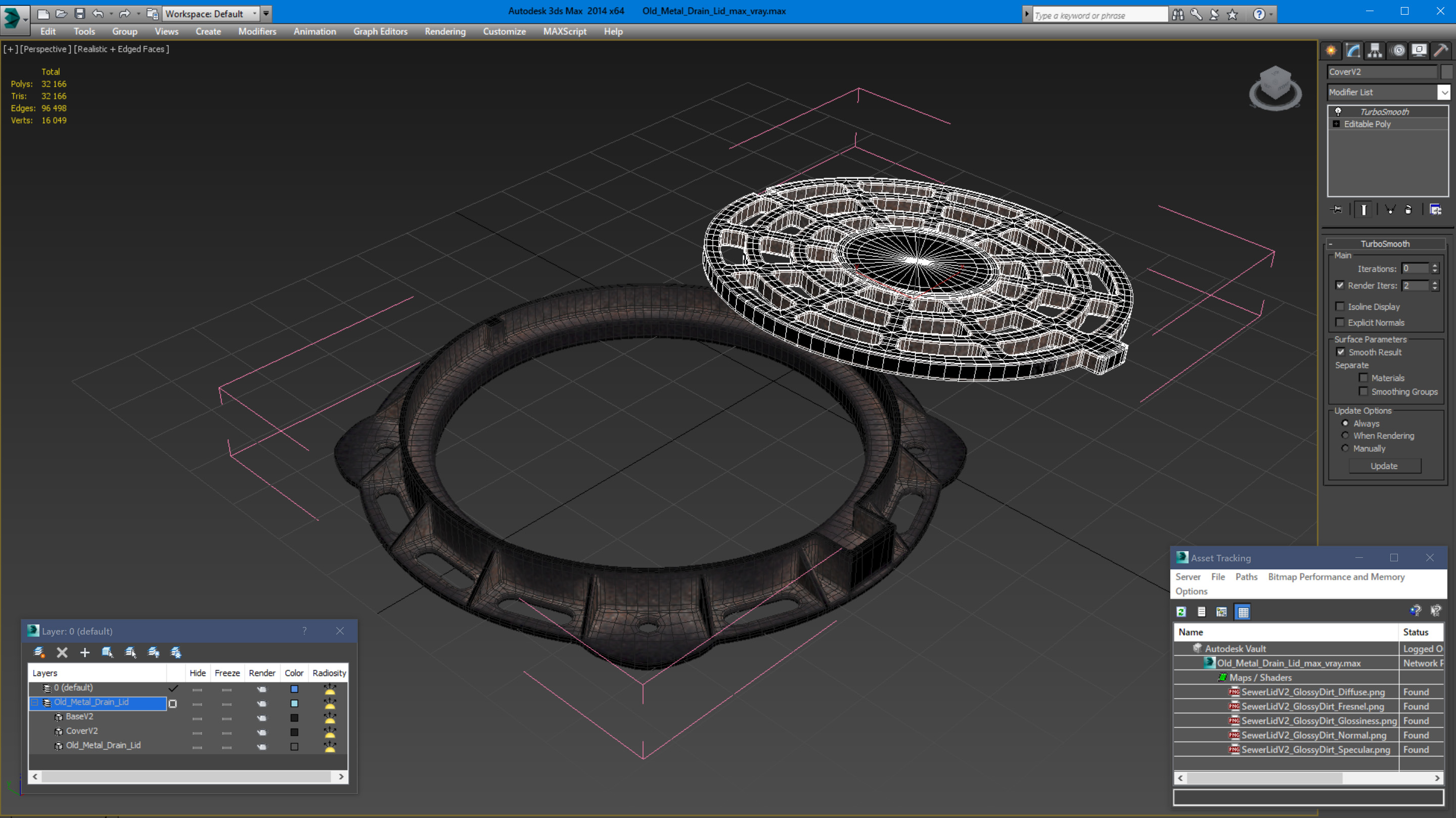 Old Metal Drain Lid 3D model