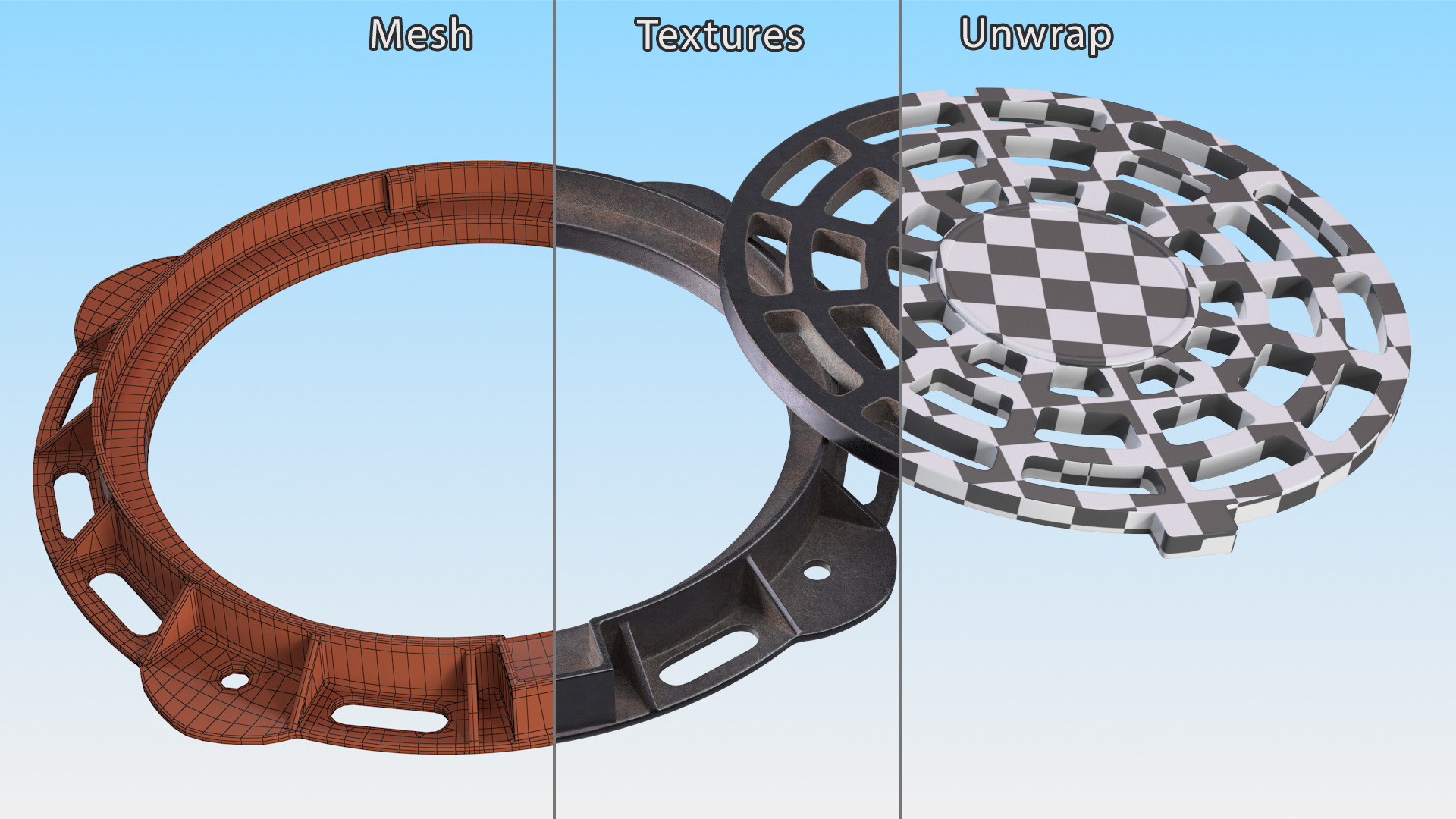 Old Metal Drain Lid 3D model