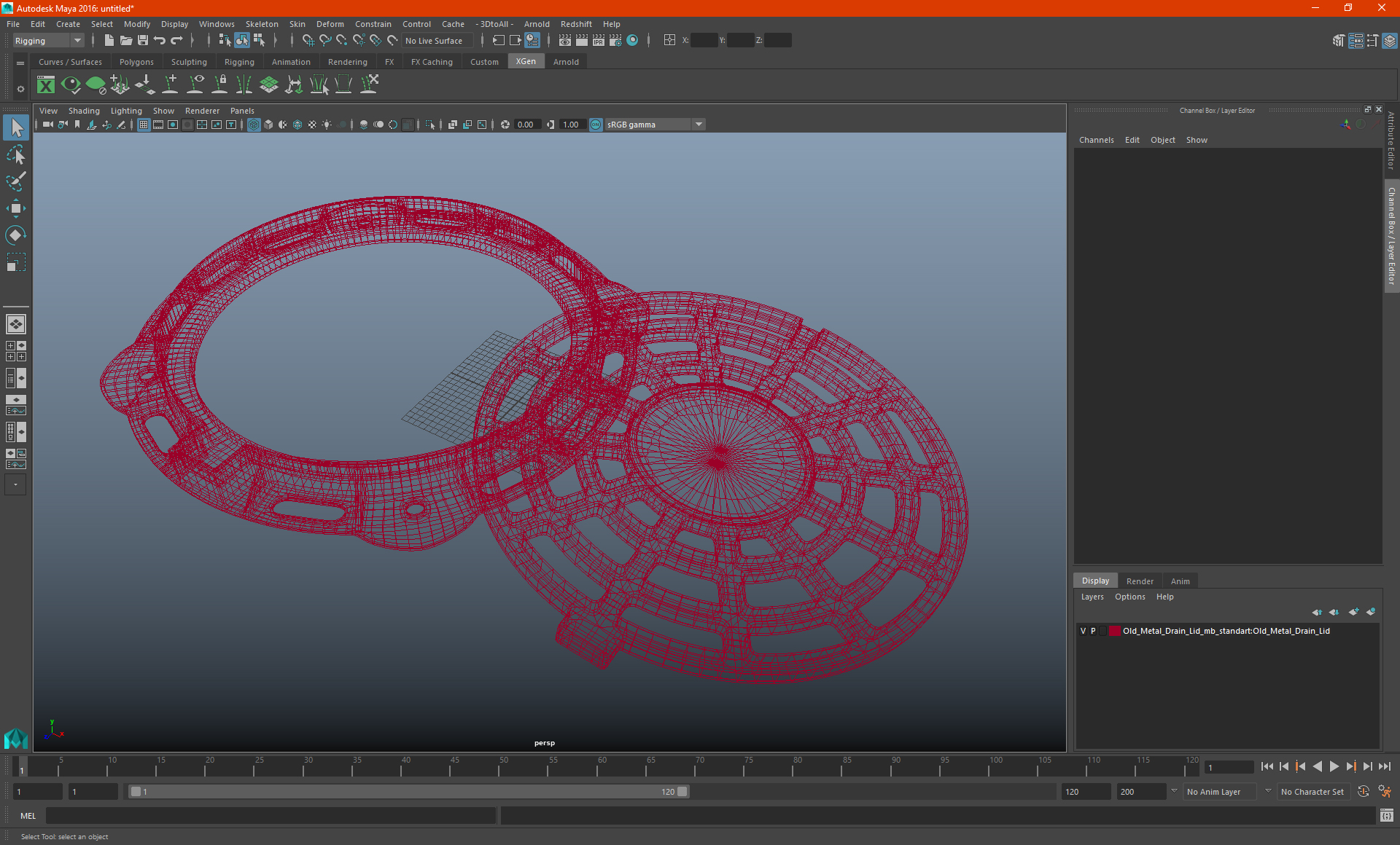 Old Metal Drain Lid 3D model