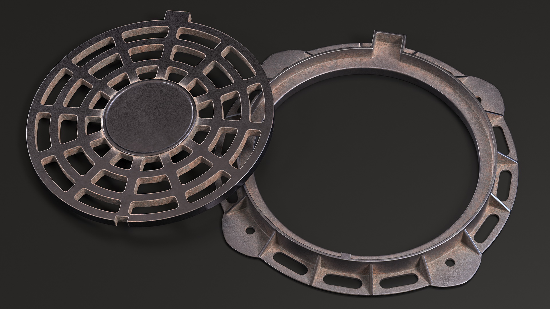 Old Metal Drain Lid 3D model
