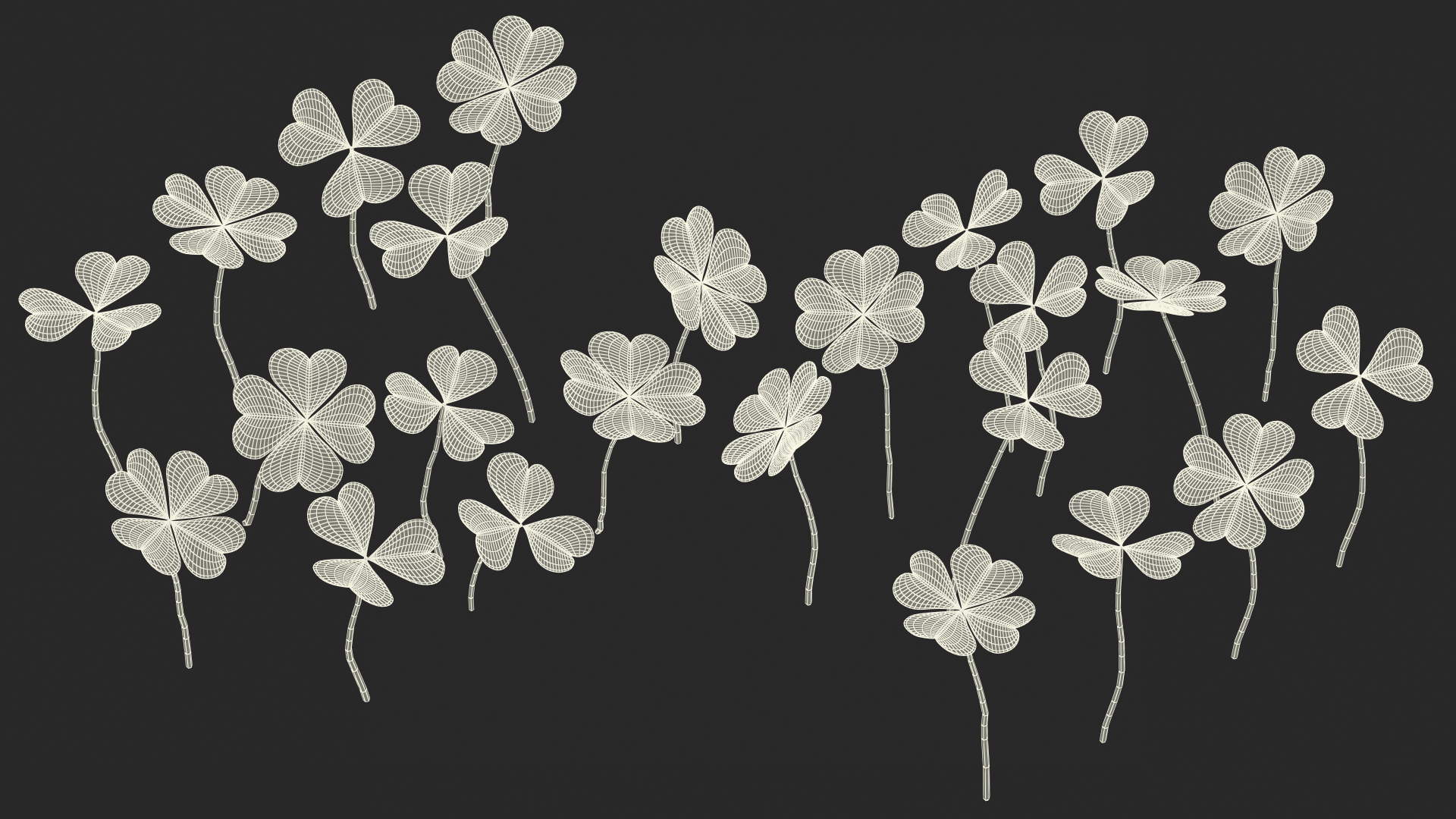 3D Green Clover Field model