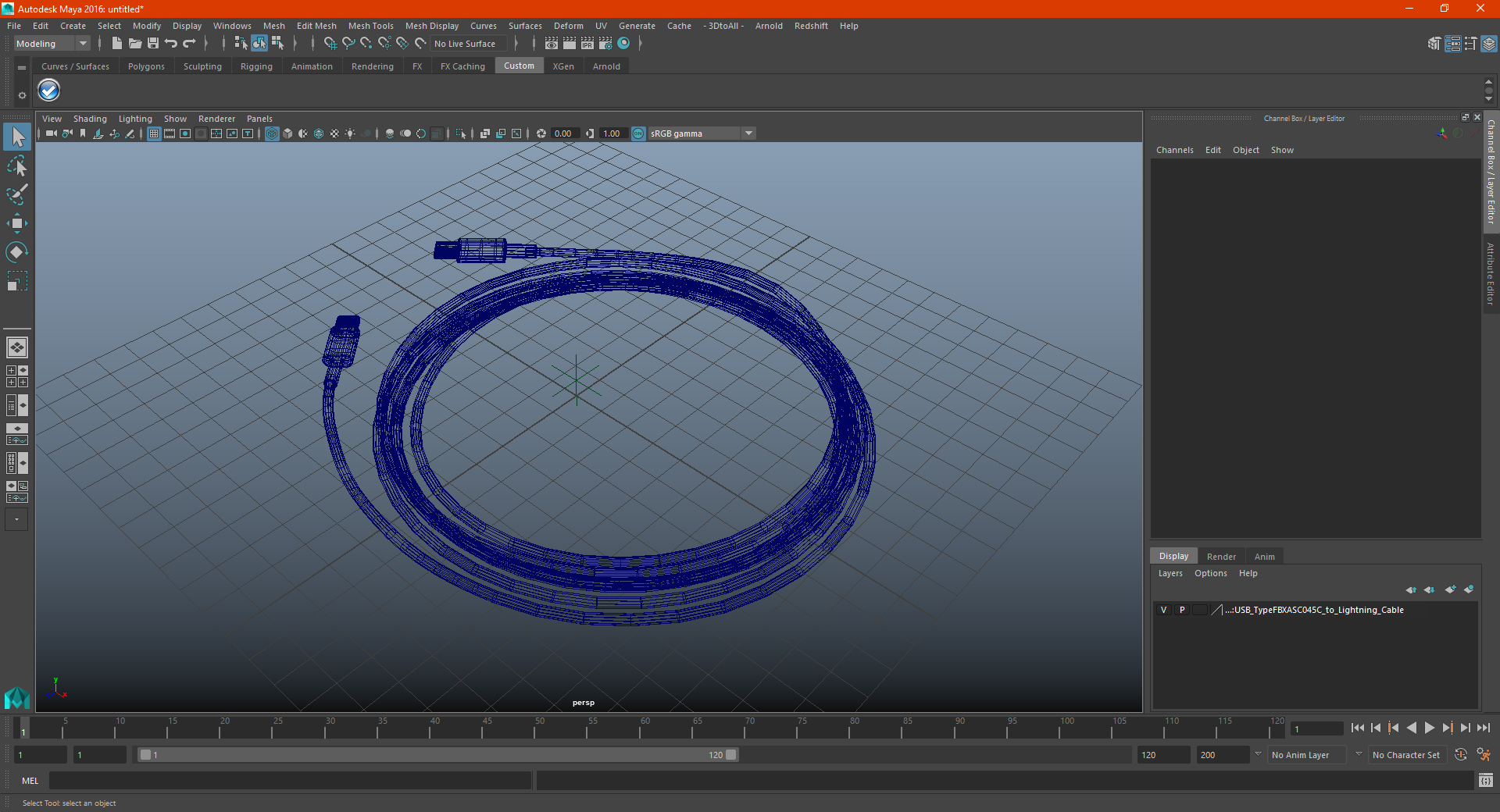 USB Type-C to Lightning Cable 3D model