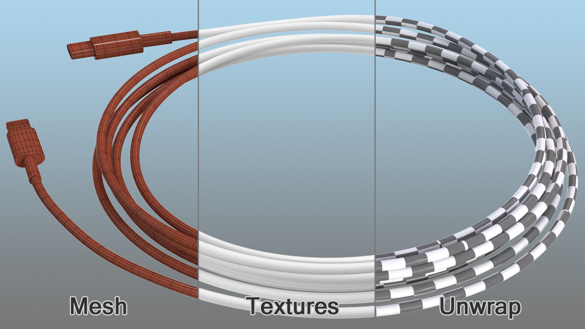 USB Type-C to Lightning Cable 3D model