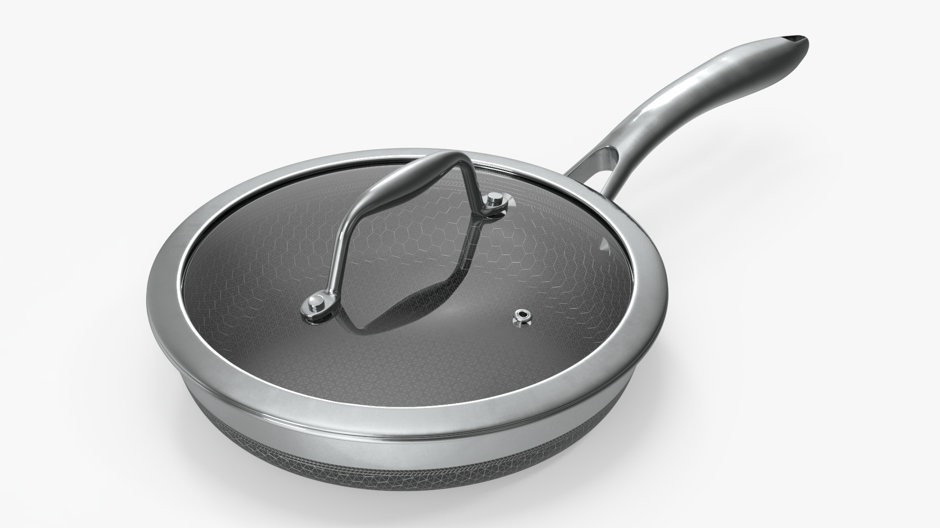 3D HexClad Hybrid Nonstick Pan with Lid 8-inch model