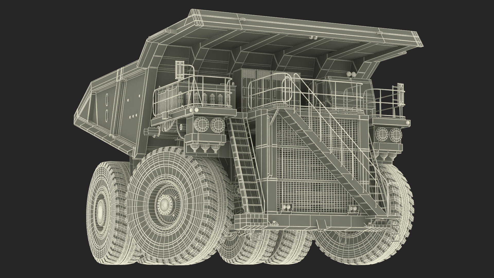 Heavy Duty Mining Dump Truck Rigged for Cinema 4D 3D model