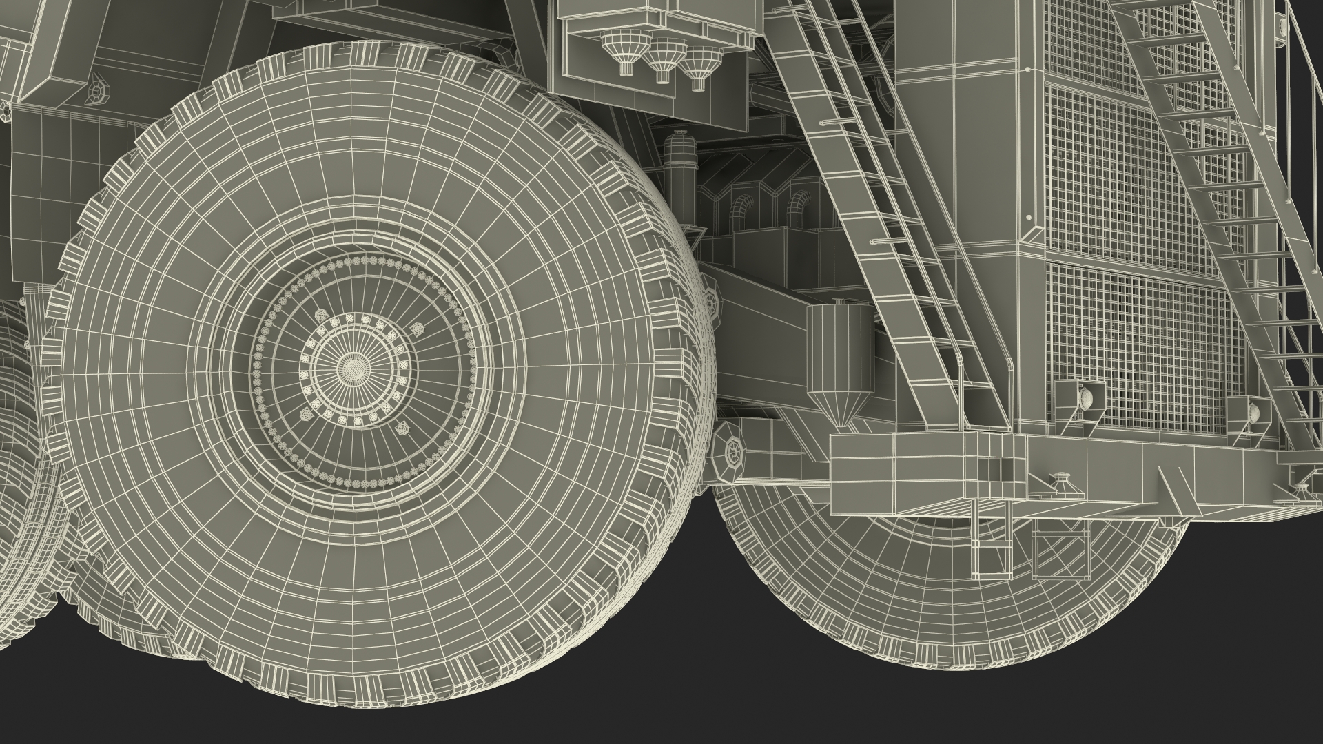 Heavy Duty Mining Dump Truck Rigged for Cinema 4D 3D model