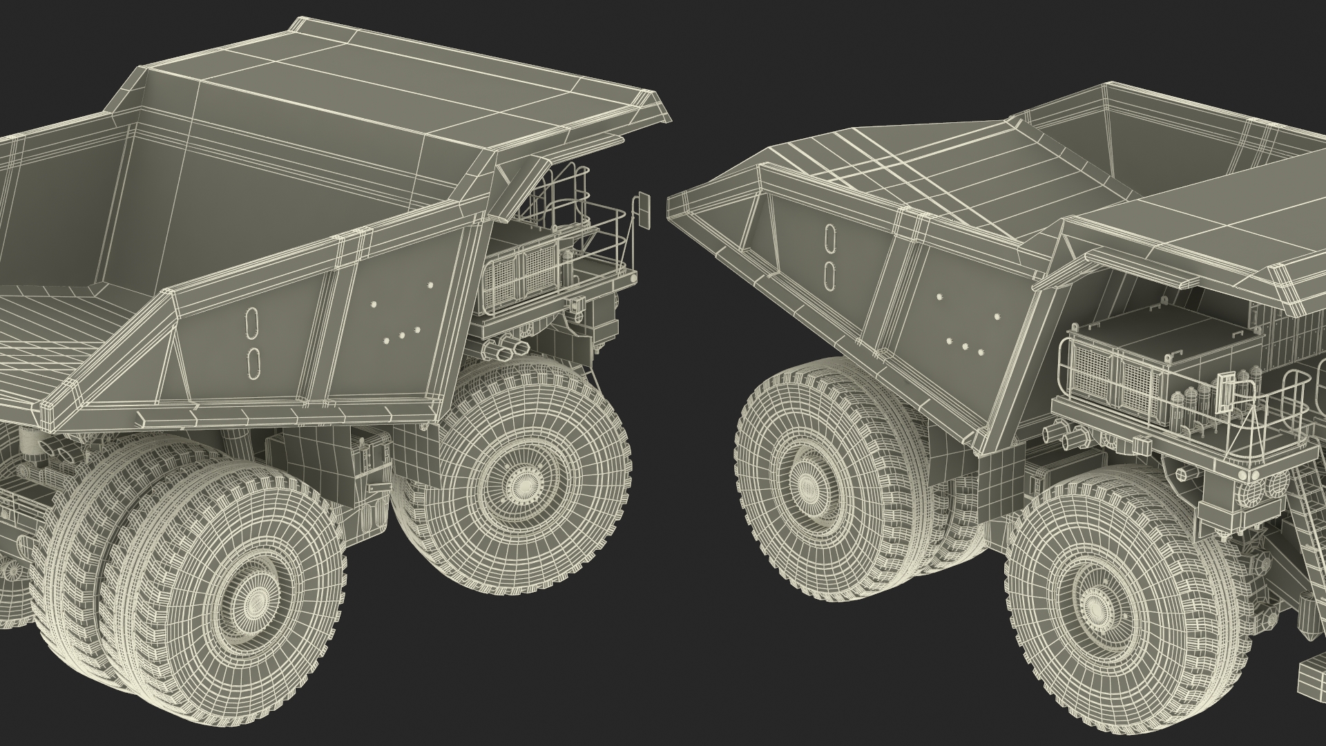 Heavy Duty Mining Dump Truck Rigged for Cinema 4D 3D model