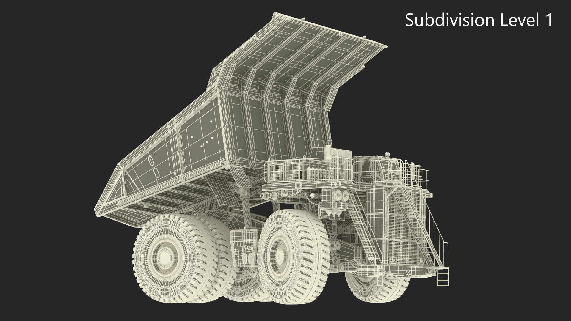 Heavy Duty Mining Dump Truck Rigged for Cinema 4D 3D model