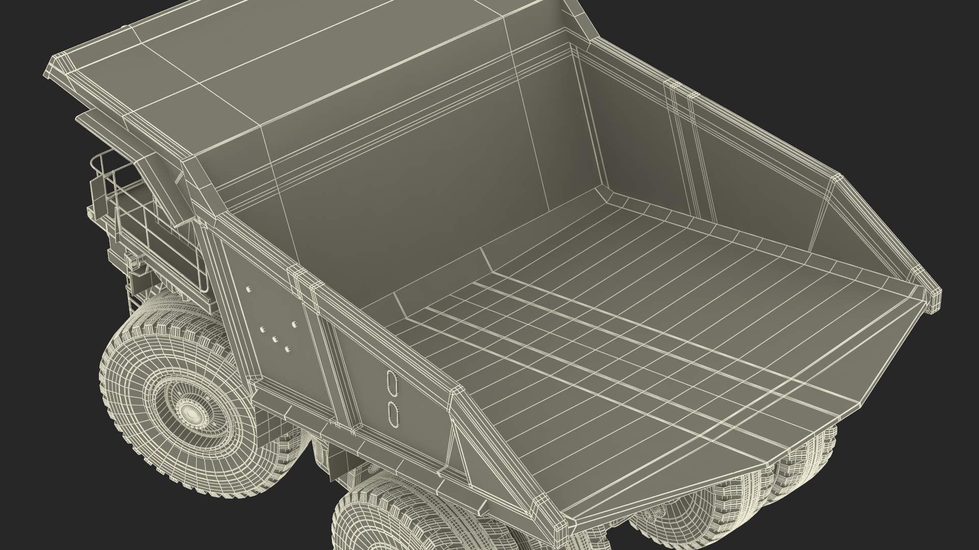 Heavy Duty Mining Dump Truck Rigged for Cinema 4D 3D model