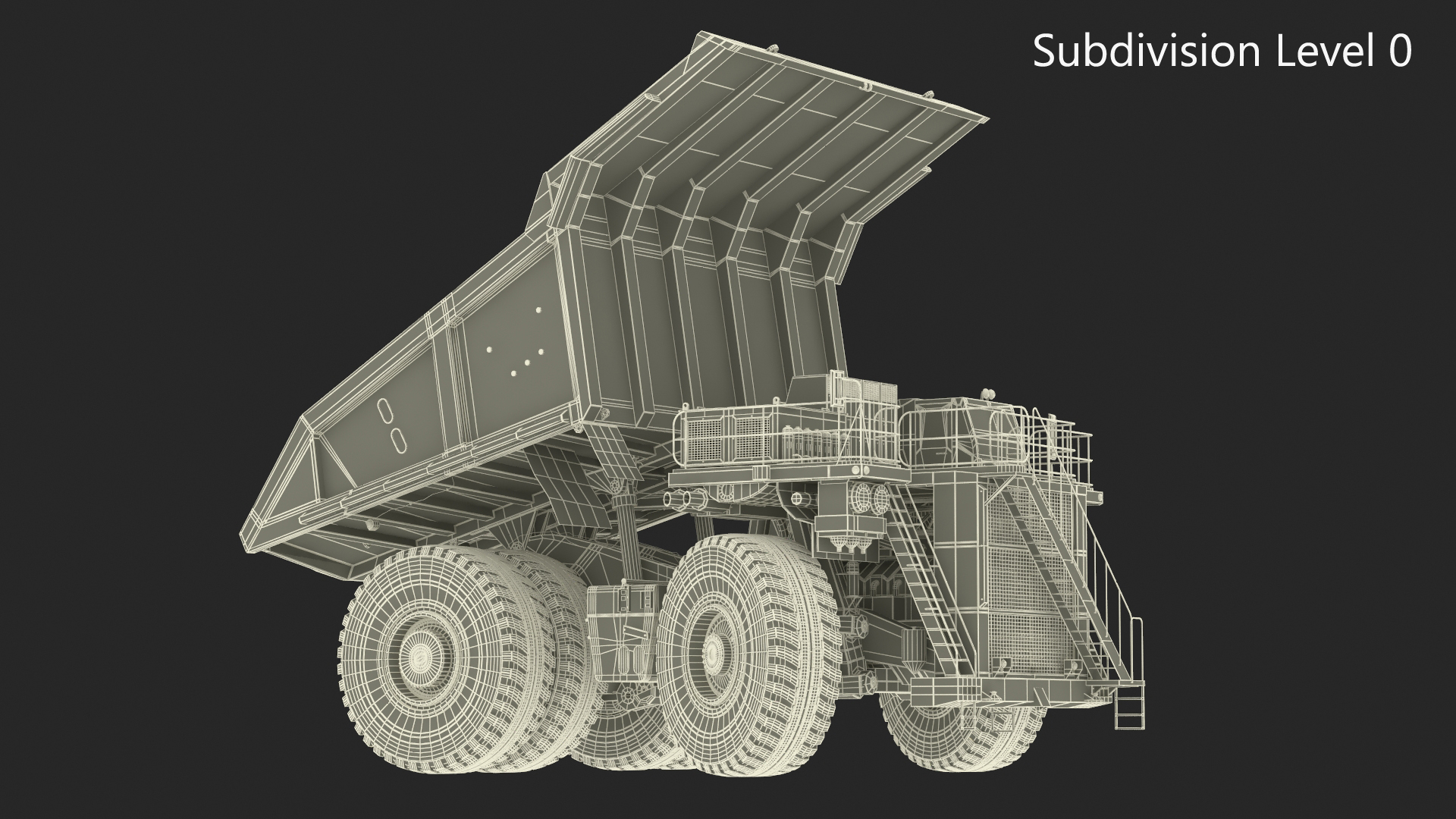 Heavy Duty Mining Dump Truck Rigged for Cinema 4D 3D model