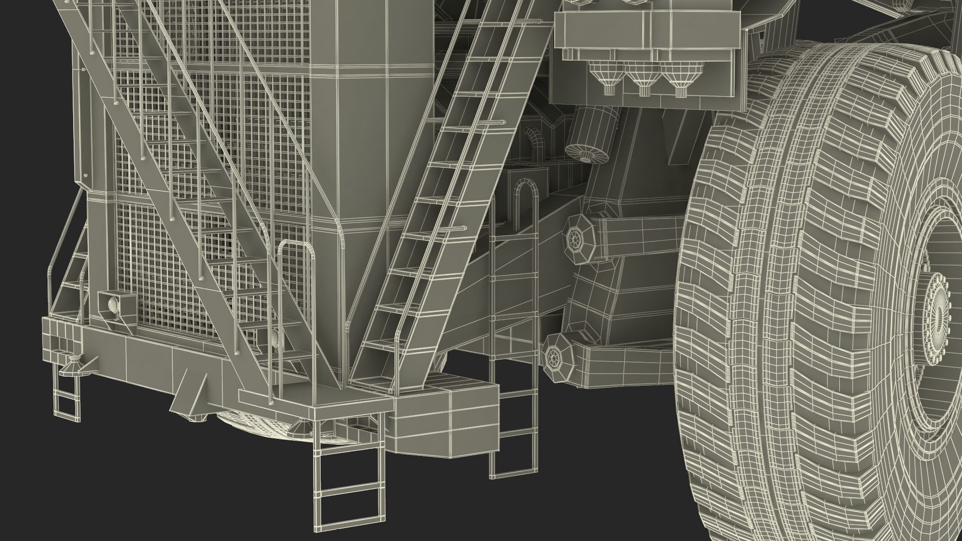 Heavy Duty Mining Dump Truck Rigged for Cinema 4D 3D model