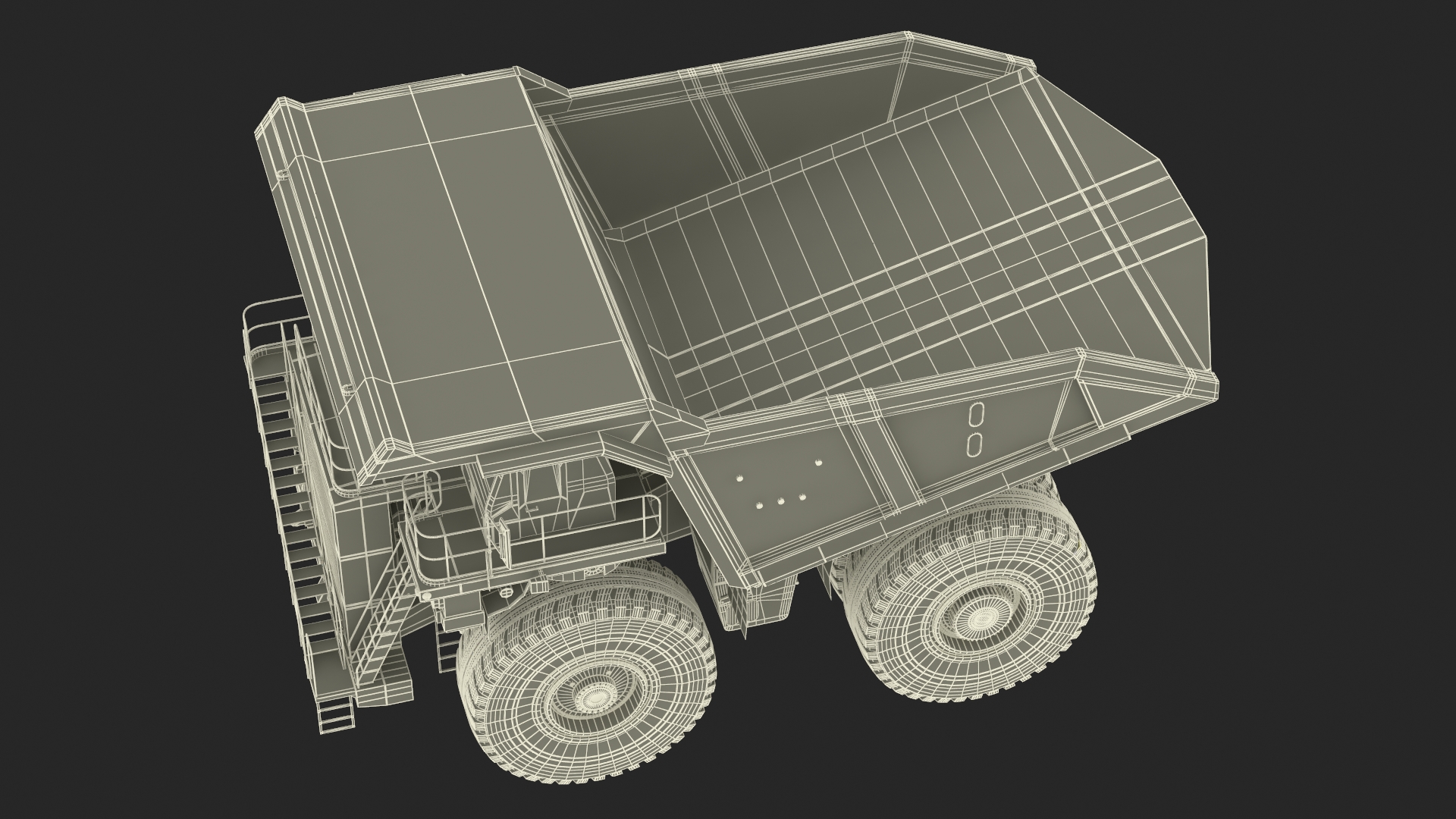 Heavy Duty Mining Dump Truck Rigged for Cinema 4D 3D model