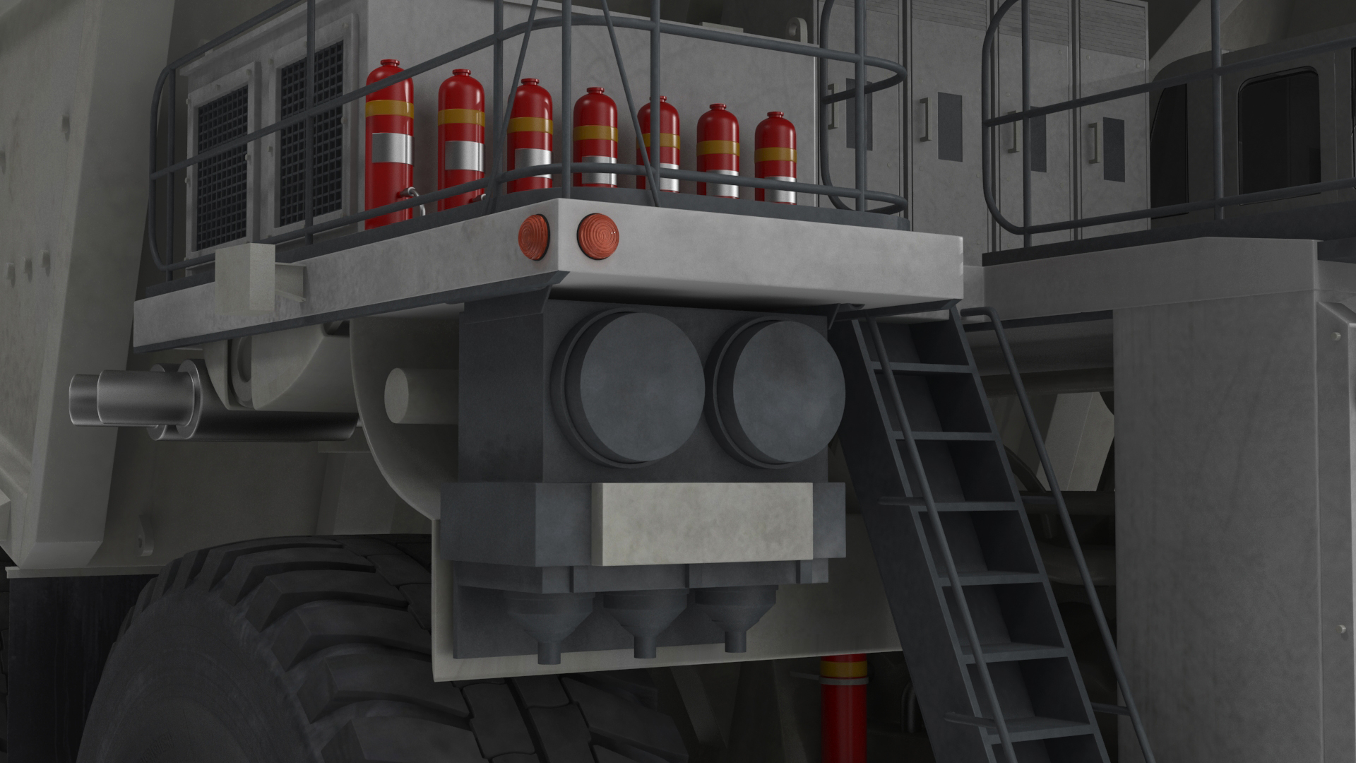 Heavy Duty Mining Dump Truck Rigged for Cinema 4D 3D model